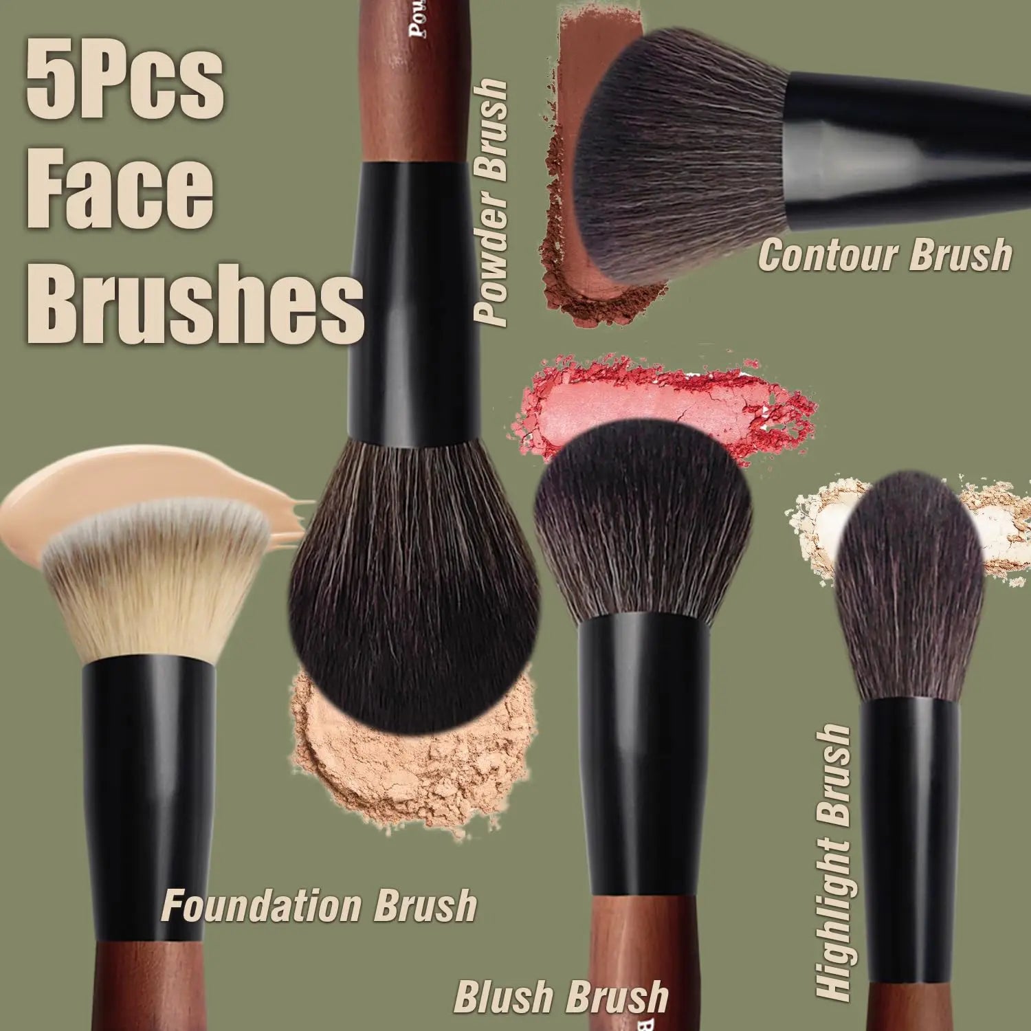 Makeup Brushes 16 Pcs Makeup Brush Set Professional, Wood Handle Travel Make Up Brushes Set with Case, Premium Cruelty-Free Synthetic Fiber Hair Makeup Brush Kit with Holder Zylsnice uk supplements