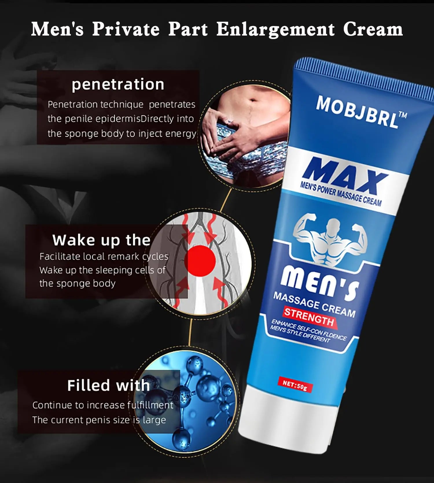 Men's Care Ultra Muscle Building Cream Ultra Growth Cream for Men's Size and Strength MOBJBRL uk supplements