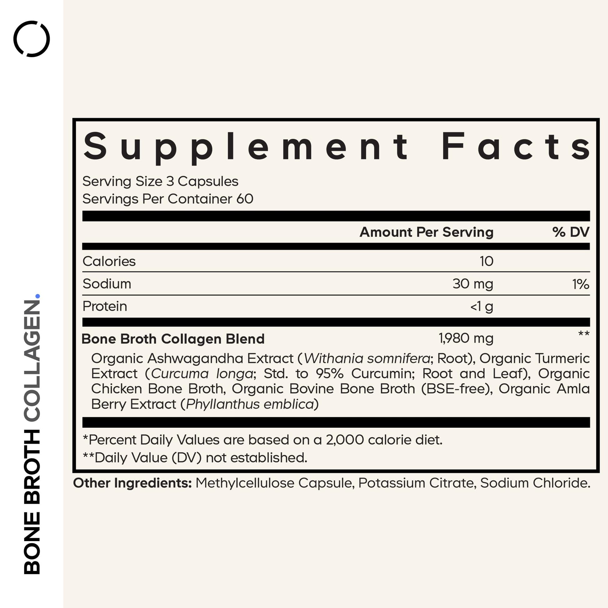 Codeage Organic Bone Broth Collagen Peptides Capsules Supplement, Bone Broth Grass Fed Beef, Free-Range Chicken, Turmeric & Ashwagandha - Collagen Types I, II, III - Non-GMO - 180 Capsules Codeage uk supplements