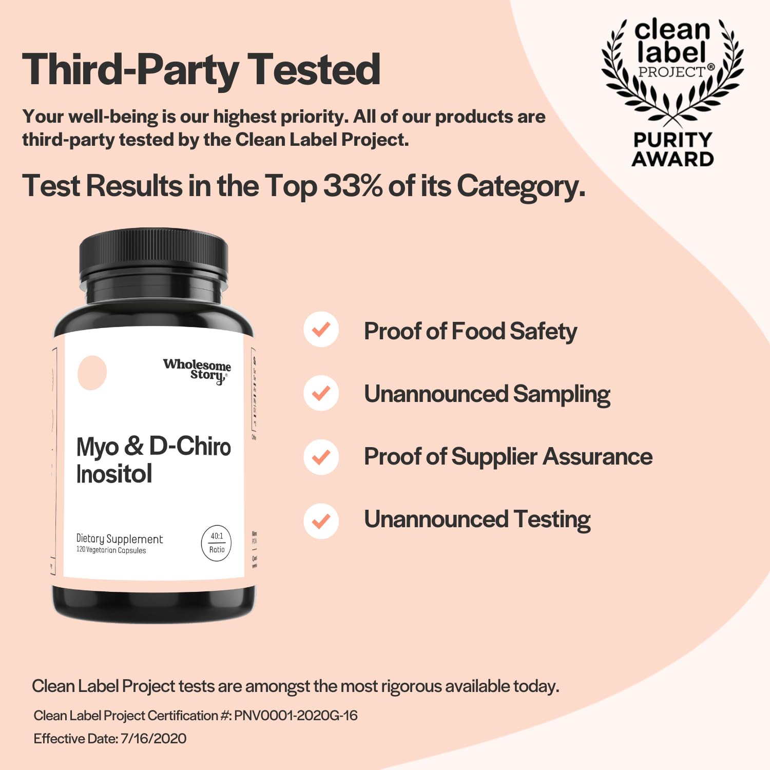 Myo-Inositol & D-Chiro Inositol Blend Capsule | 30-Day Supply | Most Beneficial 40:1 Ratio Wholesome Story uk supplements