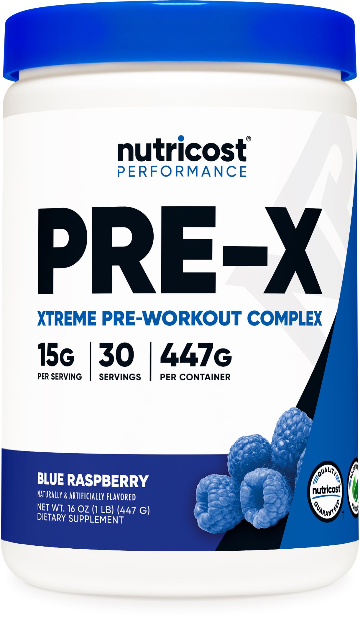 Nutricost Pre-X Xtreme Pre-Workout Powder Complex, Blue Raspberry, 30 Servings Nutricost uk supplements