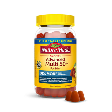 Nature Made Advanced Multivitamin Gummies 50 + for Him, Mens Multivitamins Gummies with Magnesium Citrate Nature Made uk supplements
