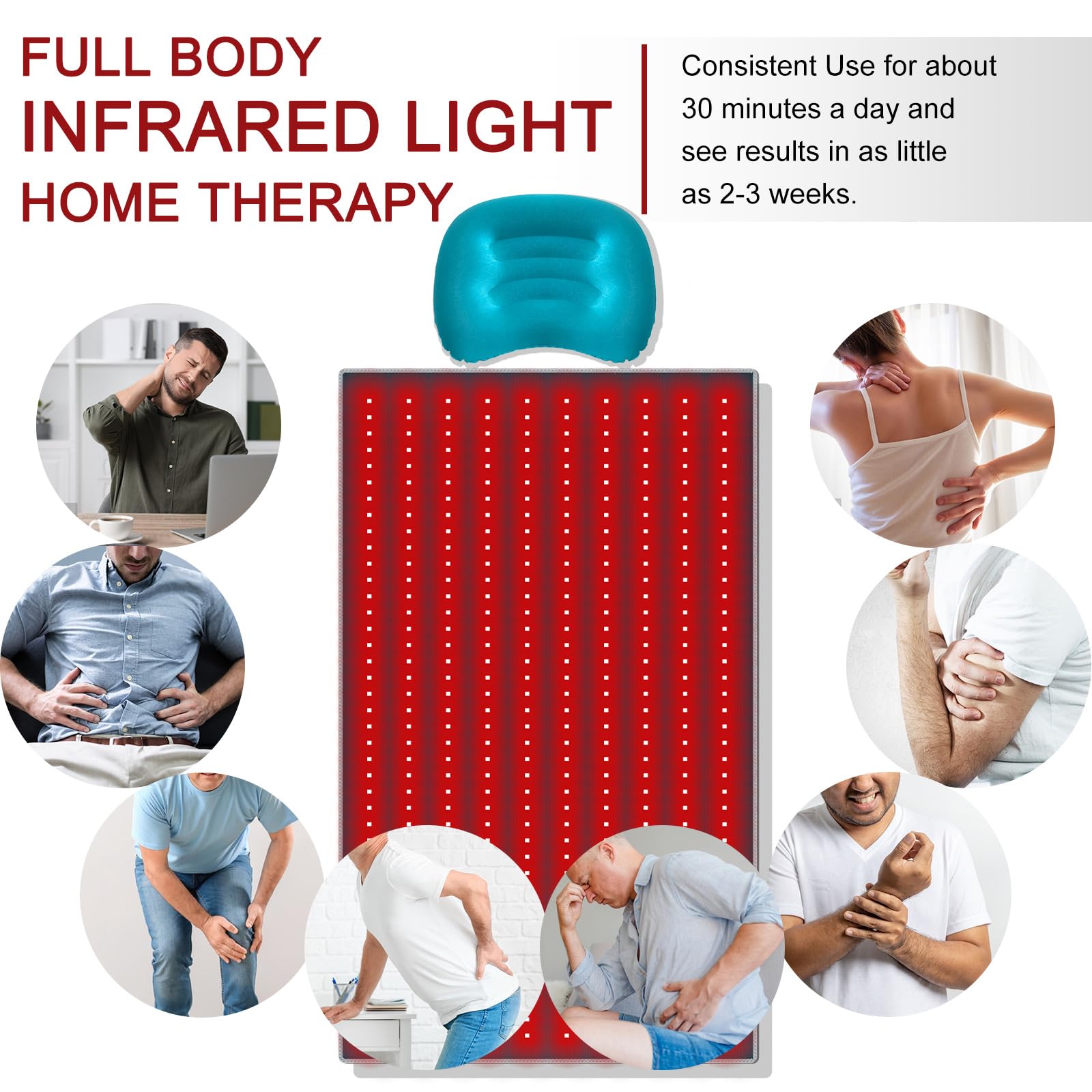 Red Light Therapy Pad 38 * 23.6 in - Red Light Therapy Body, 400 LEDs Using 660nm Red Light Rutollmit uk supplements