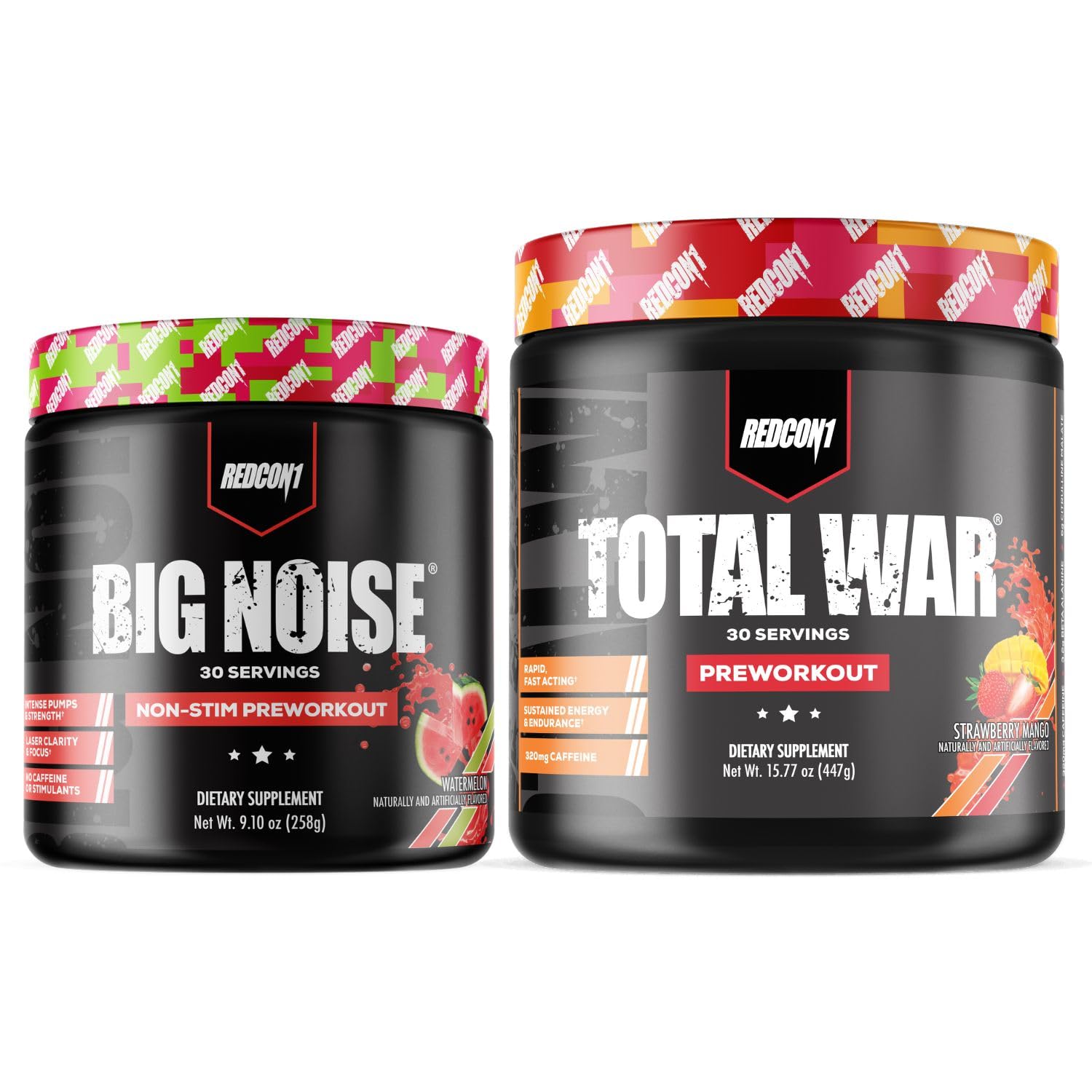 REDCON1 Total War Preworkout (Strawberry Mango) & Big Noise Non-Stim Preworkout REDCON1 uk supplements