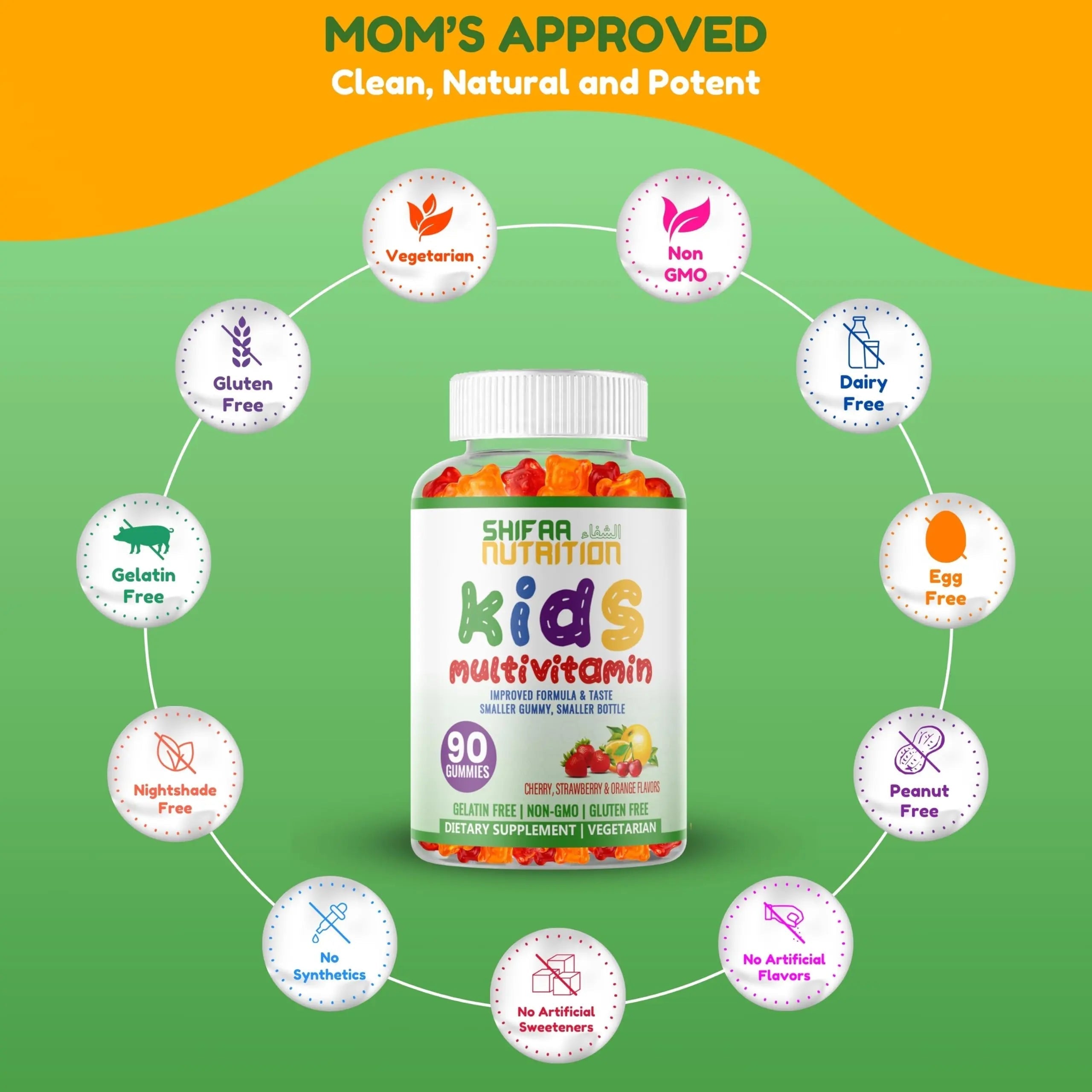 SHIFAA NUTRITION Halal Kids Multivitamin Gummies, 45-90 Days Supply, with All Essential Kids Vitamins SHIFAA NUTRITION uk supplements