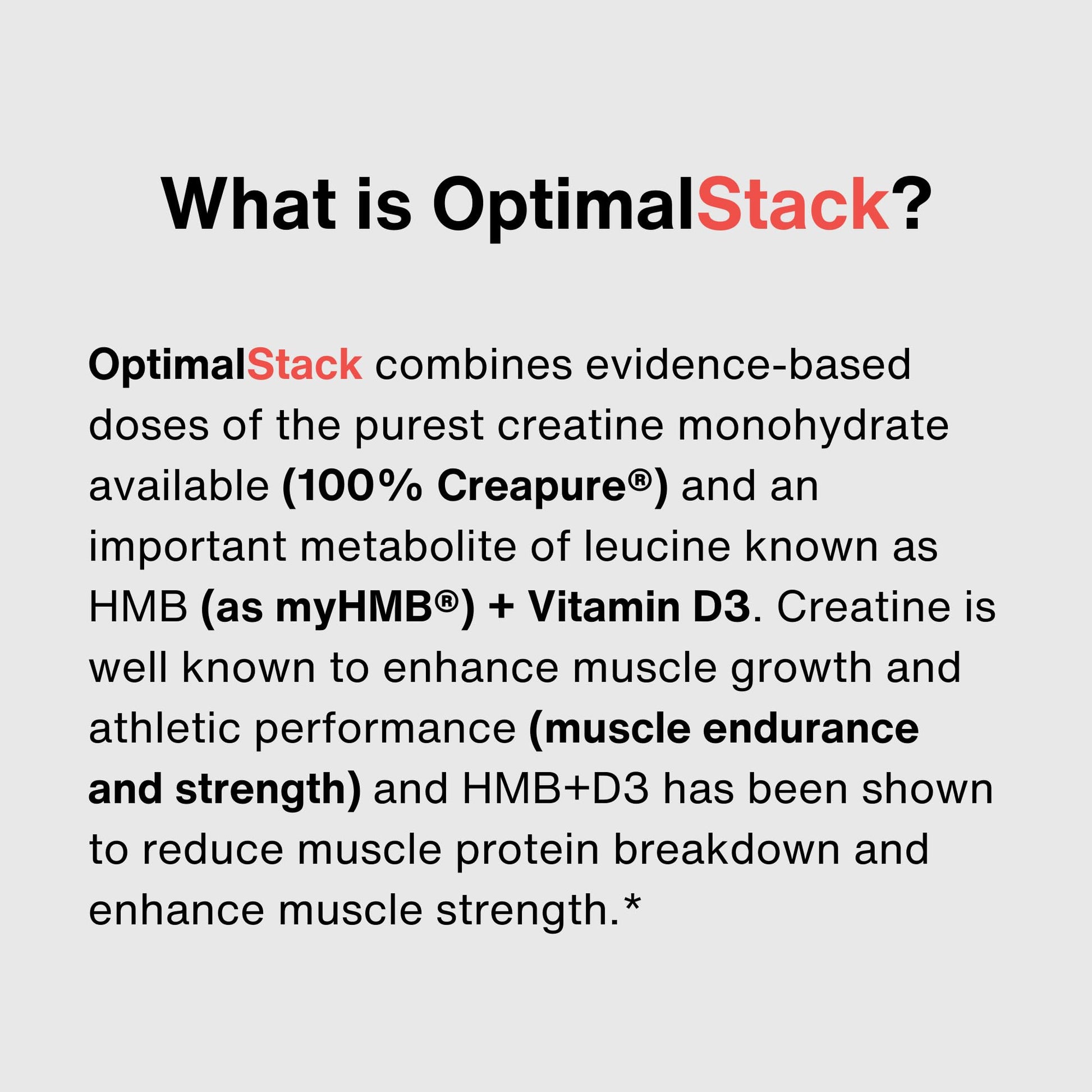 OptimalStack Creatine Monohydrate, HMB, & Vitamin D3 Stack | with Creapure Creatine, Clinical Dosage of myHMB, and Vitamin D3 | NSF for Sport Certified | Unflavored, 30 Servings OptimalAmino uk supplements