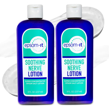 Epsom-It Soothing Nerve Lotion - Epsom Salt Magnesium Lotion, Topical Magnesium Cream with Capsaicin & Arnica to Provide Comfort for Legs, Knee and Feet, 8.0 oz., 2-Pack EPSOM-IT uk supplements