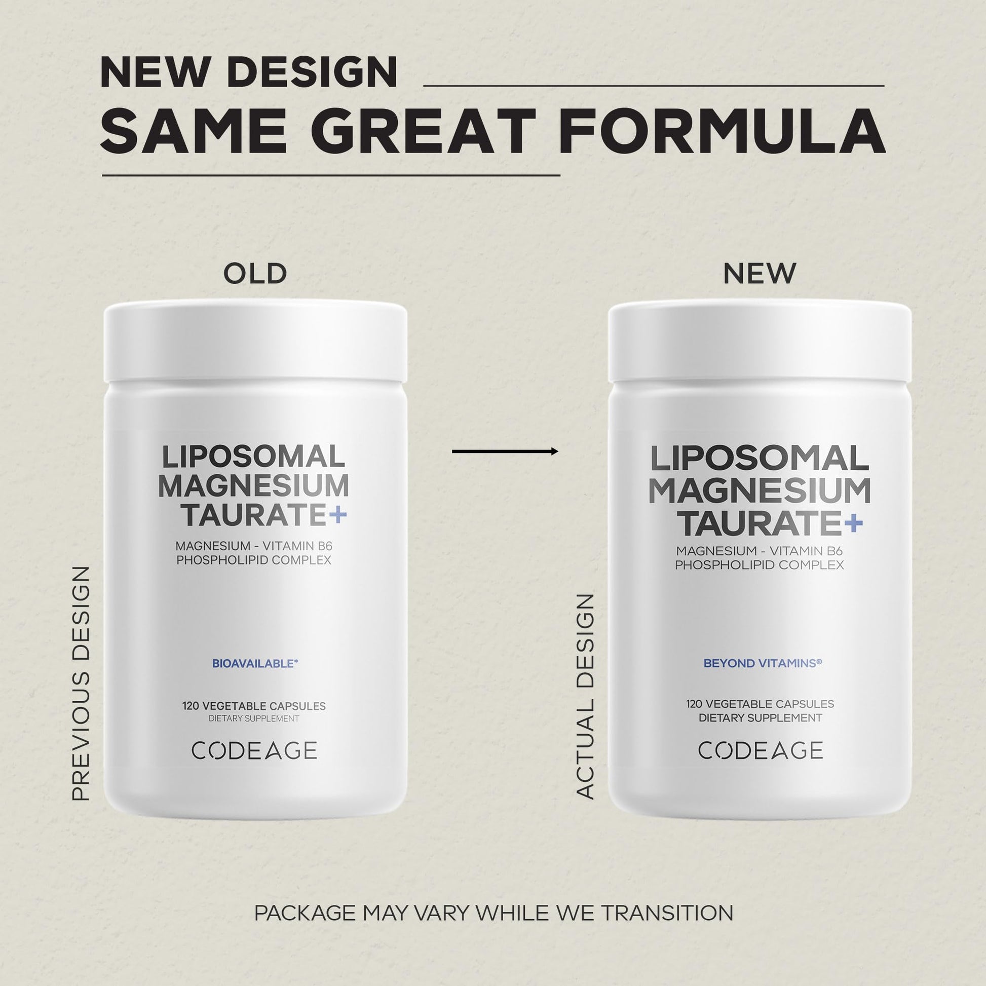 Codeage Liposomal Magnesium Taurate+ Supplement - Magnesium Taurate, Vitamin B6 as Pyridoxal 5-Phosphate, 2-Month Supply - Liposomal Delivery, Vegan, Non-GMO, Gluten-Free, 120 Capsules Codeage uk supplements
