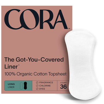 Cora Period Long Liners | 100% Organic Cotton Topsheet | Ultra Thin, Quick Absorbency Cora uk supplements
