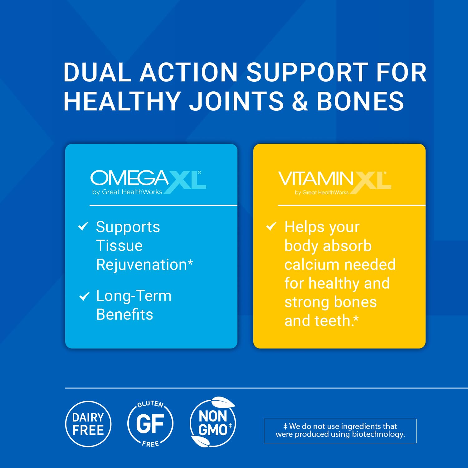 OmegaXL Joint Support Supplement - 60 Softgels & VitaminXL D3 High Potency Daily Vitamin D 5000 IU 125mcg Immune Support Supplement (30 Softgels) - 2 Pack OmegaXL uk supplements