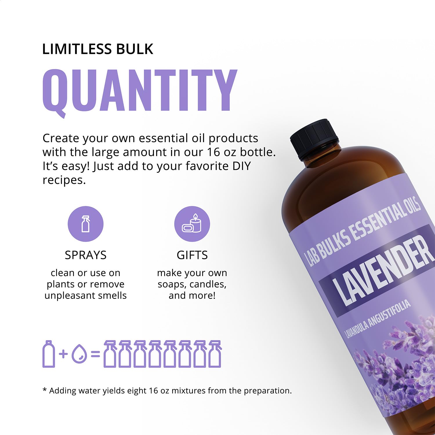 LAB BULKS ESSENTIAL OIL - Lavender Oil 16 Ounce Bottle for Diffusers, Home Care, Candles, Aromatherapy LAB BULKS ESSENTIAL OIL uk supplements