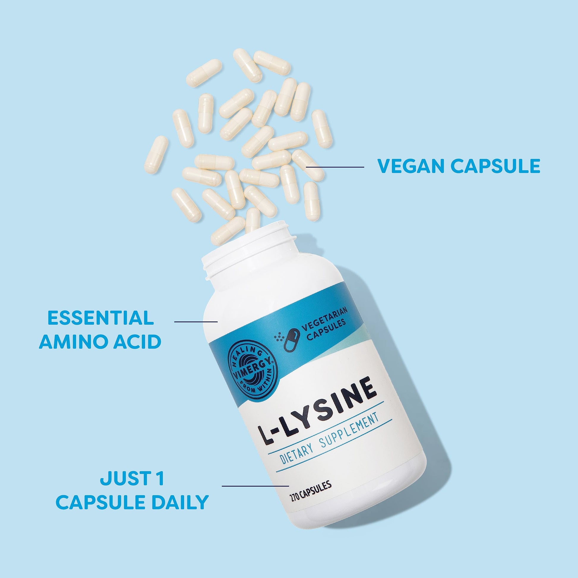Vimergy L-Lysine – Promotes Healthy Skin, Hair & Nails* – Supports Healthy Metabolism* – Vegan, Non-GMO & Gluten-Free – 270 Capsules Vimergy uk supplements