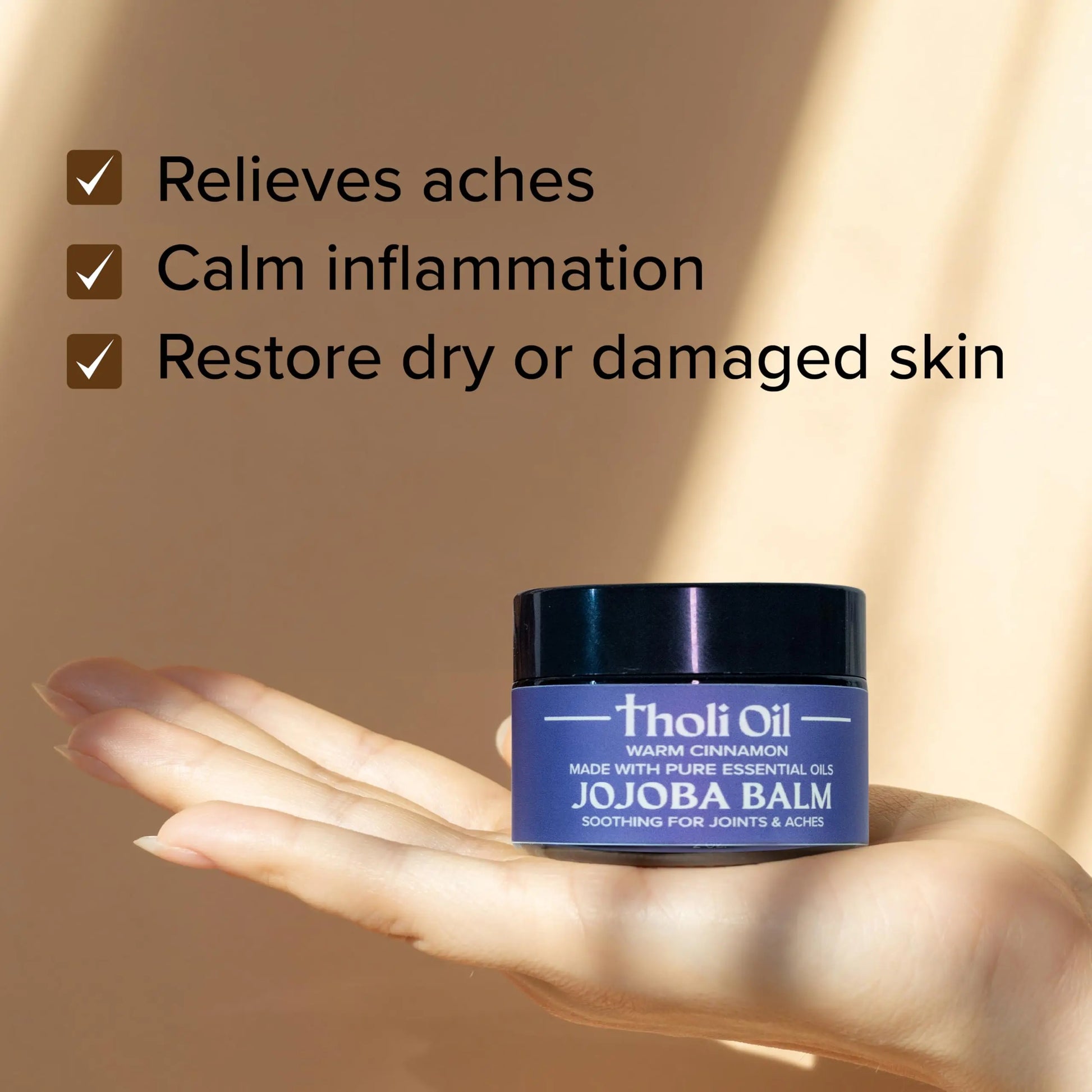 tHOli Plantar Fasciitis Relief Balm – Jojoba Cream with Cinnamon, Cassia, Spikenard & Hyssop – Soothes Heels, Supports Joints & Skin Repair (1oz) Tholi Oil uk supplements