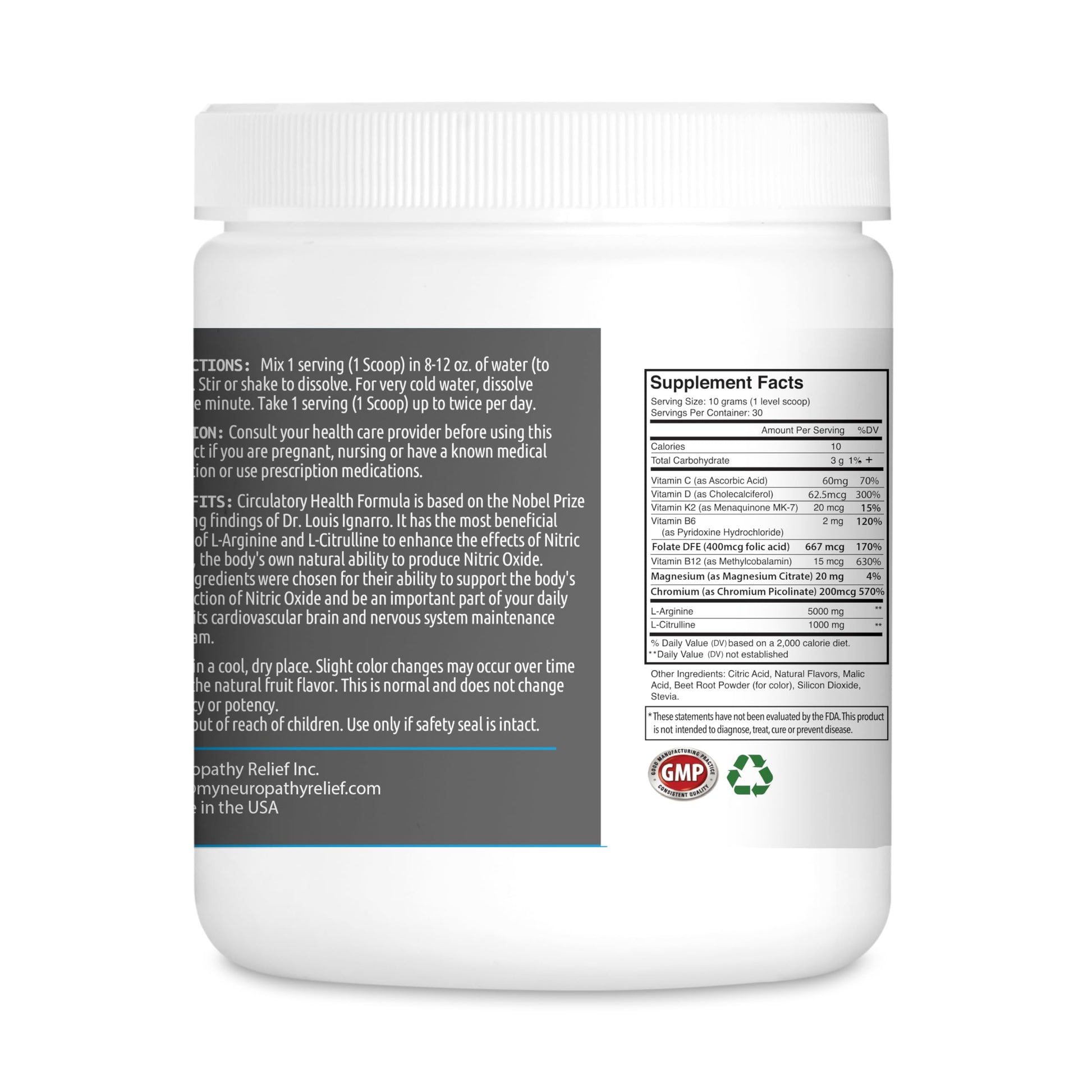 Neuropathy Relief - Circulatory Health Formula Nitric Oxide Booster - Berry Blend - L-Arginine Neuropathy Relief uk supplements
