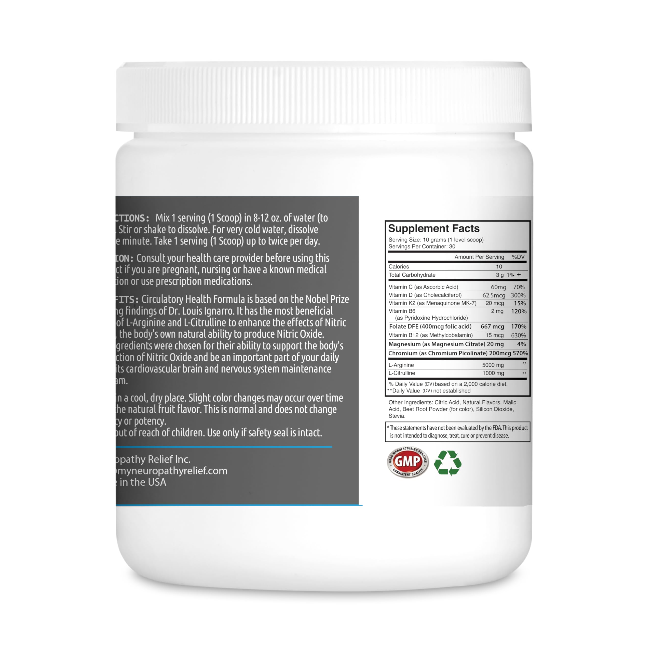 Neuropathy Relief - Circulatory Health Formula Nitric Oxide Booster - Berry Blend - L-Arginine Neuropathy Relief uk supplements