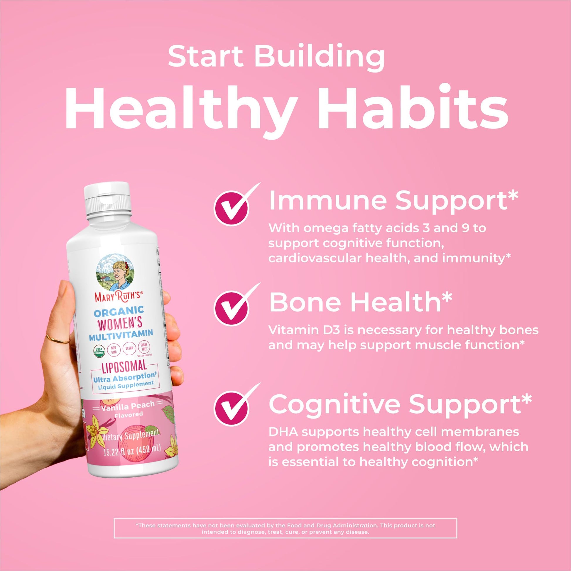MaryRuth Organics USDA Organic Multivitamin for Women, Sugar Free Womens Multivitamin, Liquid Vitamins for Women, Immune Support Supplement, Ashwagandha, Methylfolate, Vegan, Non-GMO, 15.22 Fl Oz MARYRUTH'S uk supplements