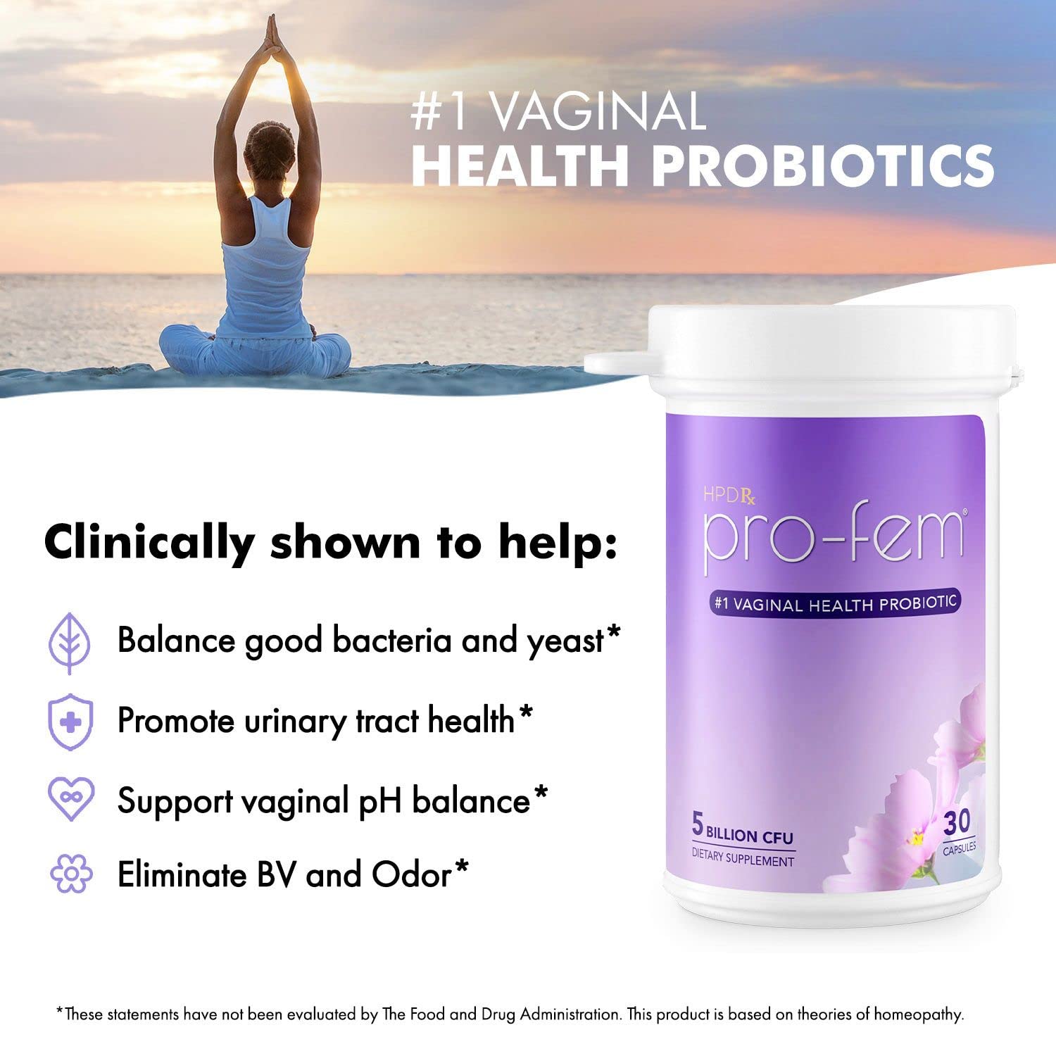HPD Rx Pro-Fem #1 Vaginal Health Probiotic | Vaginal Probiotics | Clinically Proven to Promote Yeast & PH HPD Rx uk supplements