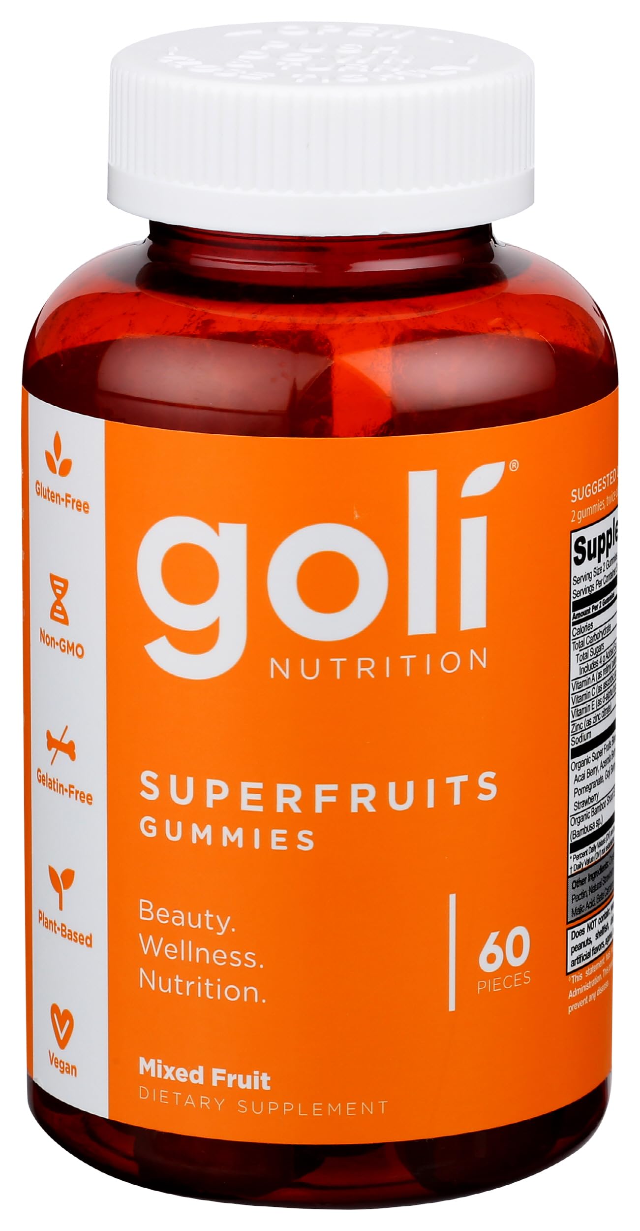 Goli Nutrition, Gummies Superfruits Mixed Fruit, 60 Count Goli uk supplements