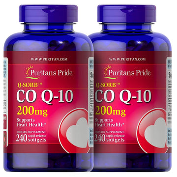 Puritan's Pride QSORB CoQ10 200 mg, Supports Heart Health (2 Pack of 240 softgels) Puritan's Pride uk supplements