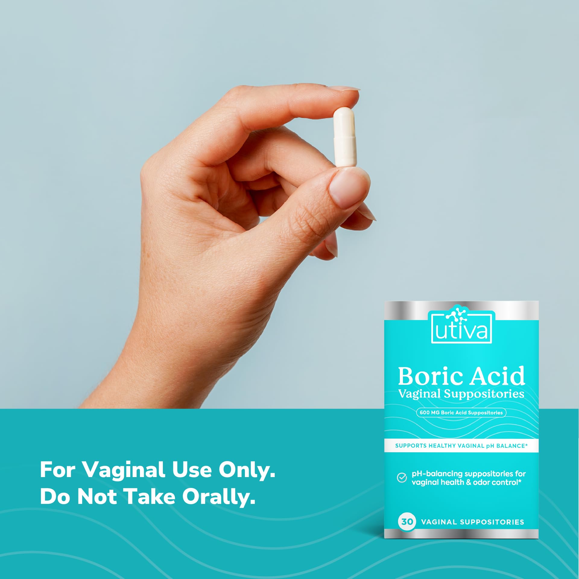 10% Bundle Utiva Boric Acid - 600mg 30-Boric Acid Vaginal Suppositories to Lower pH and Support Vaginal Health + Utiva Suppository Applicators – Hygienic Individually Wrapped 15 Vaginal Applicators Szio+ uk supplements