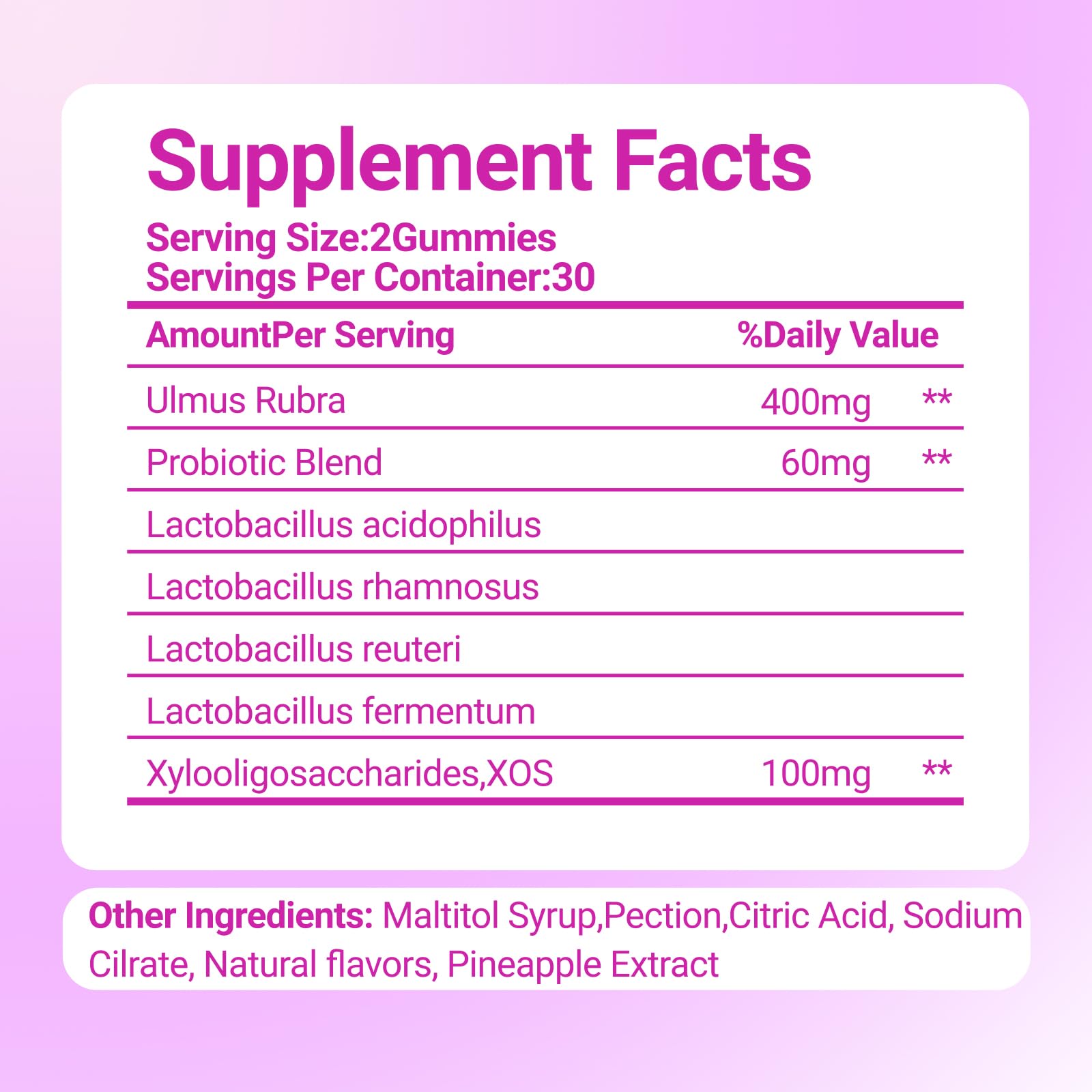 Le Tian Xian Her Juicy Feminine Probiotics Gummies for Women with Slippery Elm, Prebiotics & Lactobacillus - for pH Balance & Digestive Health, Tropical Pineapple Flavor, 60 Count Le Tian Xian uk supplements