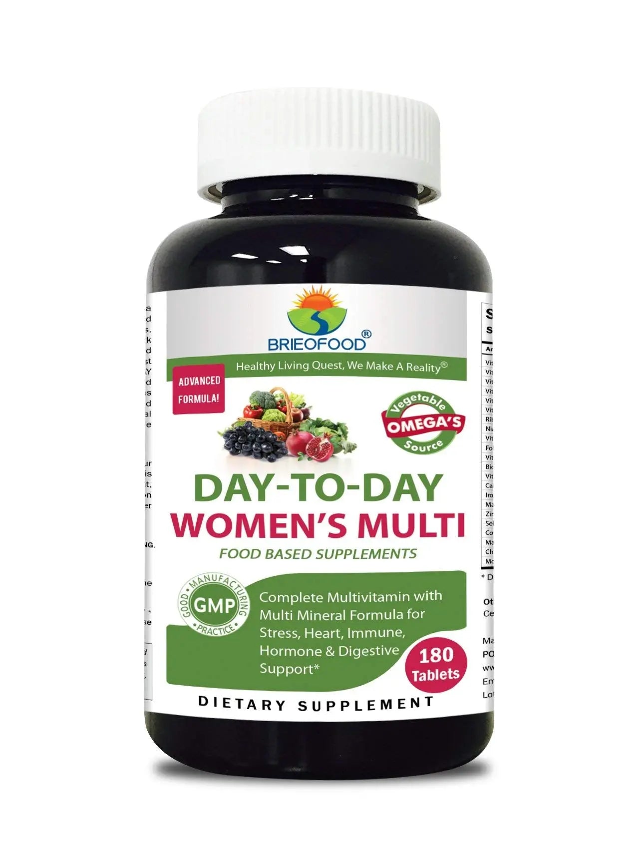 Briofood, Day-to-Day Food Based Women's Multi (180 Tablets) with Vegetable Source Omegas Brieofood uk supplements