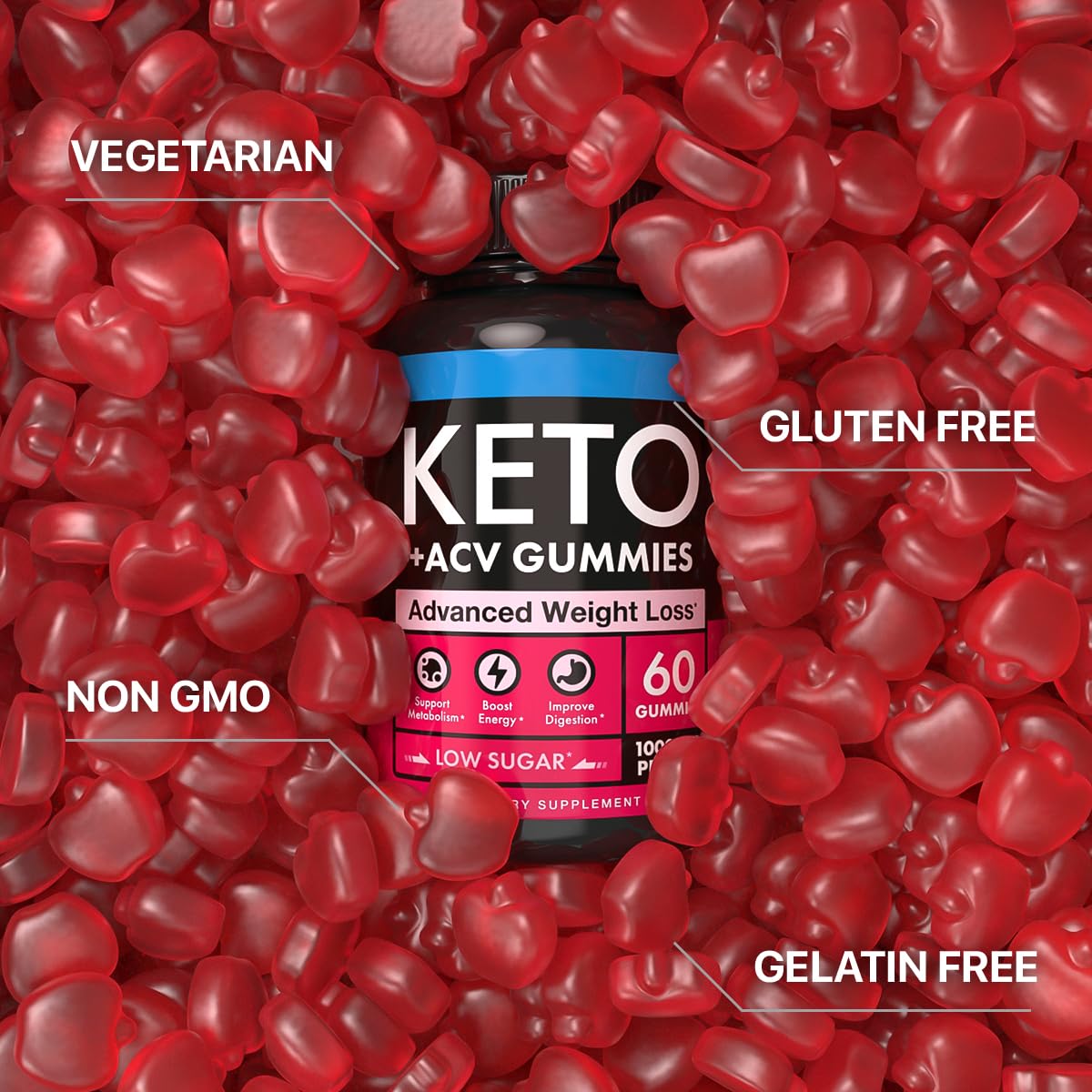 Keto Apple Cider Vinegar Gummies 1000mg - Well-Digested ACV Keto Gummies for Weight Loss Beilancy uk supplements