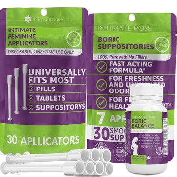 Intimate Rose Save 10% on Boric Acid Vaginal Suppositories - 30 Count (600mg) + 30 Applicators Intimate Rose uk supplements