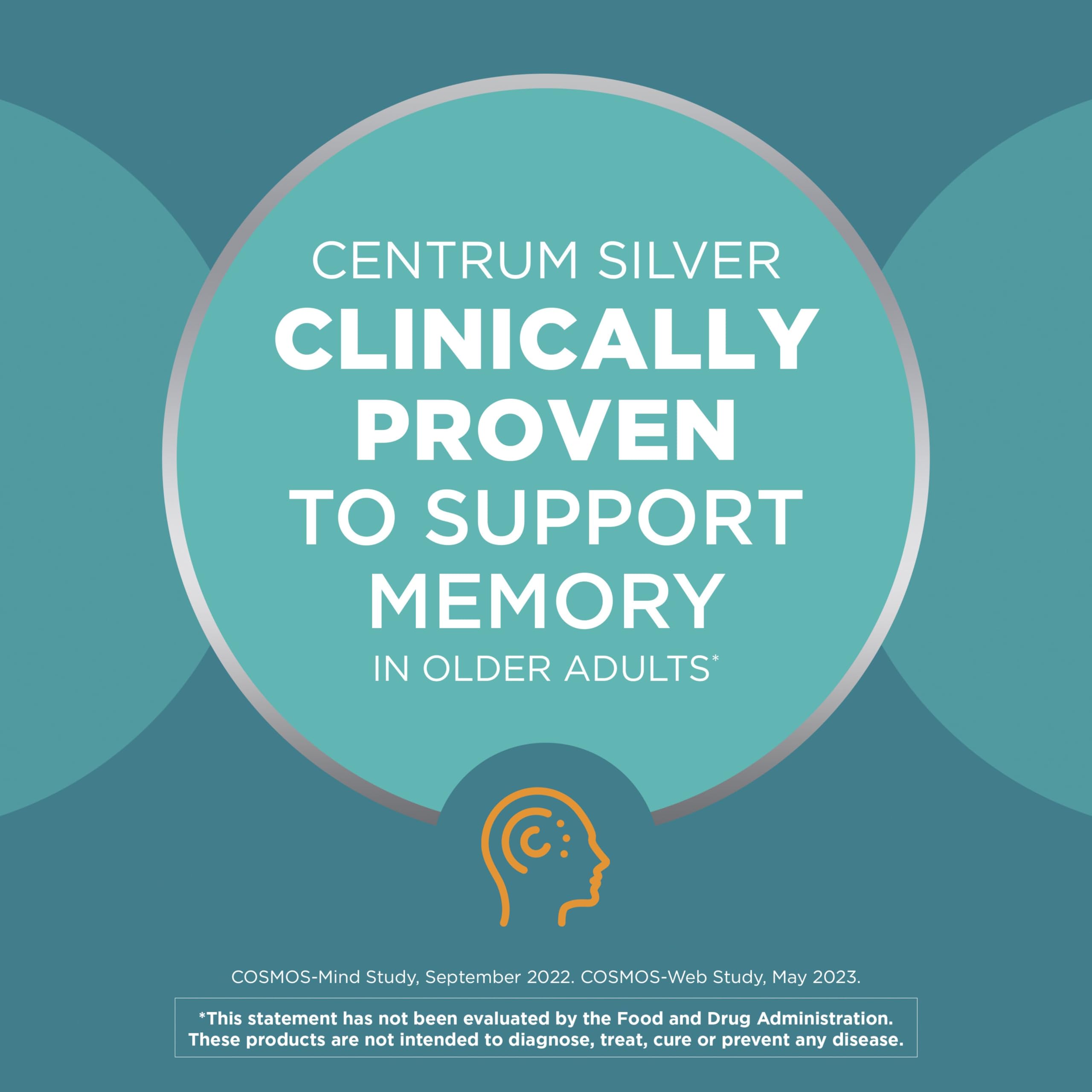 Centrum Silver Multivitamin for Adults 50 Plus, Multivitamin/Multimineral Supplement, Vitamin D3, B-Vitamins, Gluten Free Centrum uk supplements