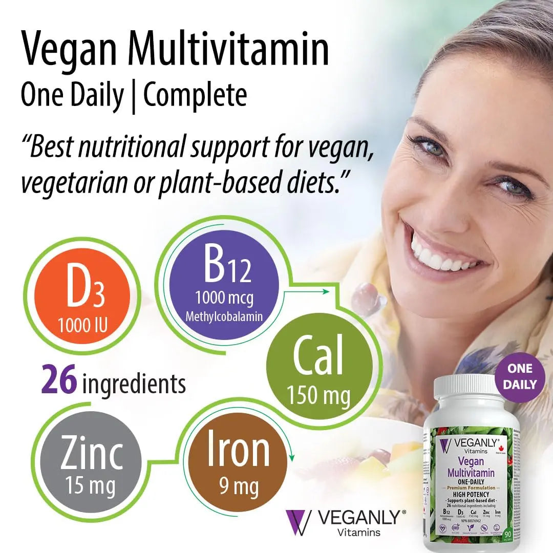 VEGANLY Vitamins Vegan Multivitamin One-Daily, (90 Veg Tablets). Complete Nutrition Support for Plant-Based, Vegan or Vegetarian Diets VEGANLY Vitamins uk supplements