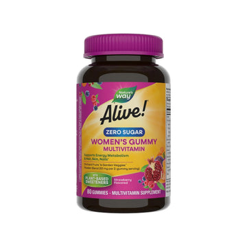 Nature’s Way Alive! Zero Sugar Women's Gummy Multivitamins, Energy Metabolism*, Hair, Skin, Nails*, B-Vitamins Nature's Way uk supplements