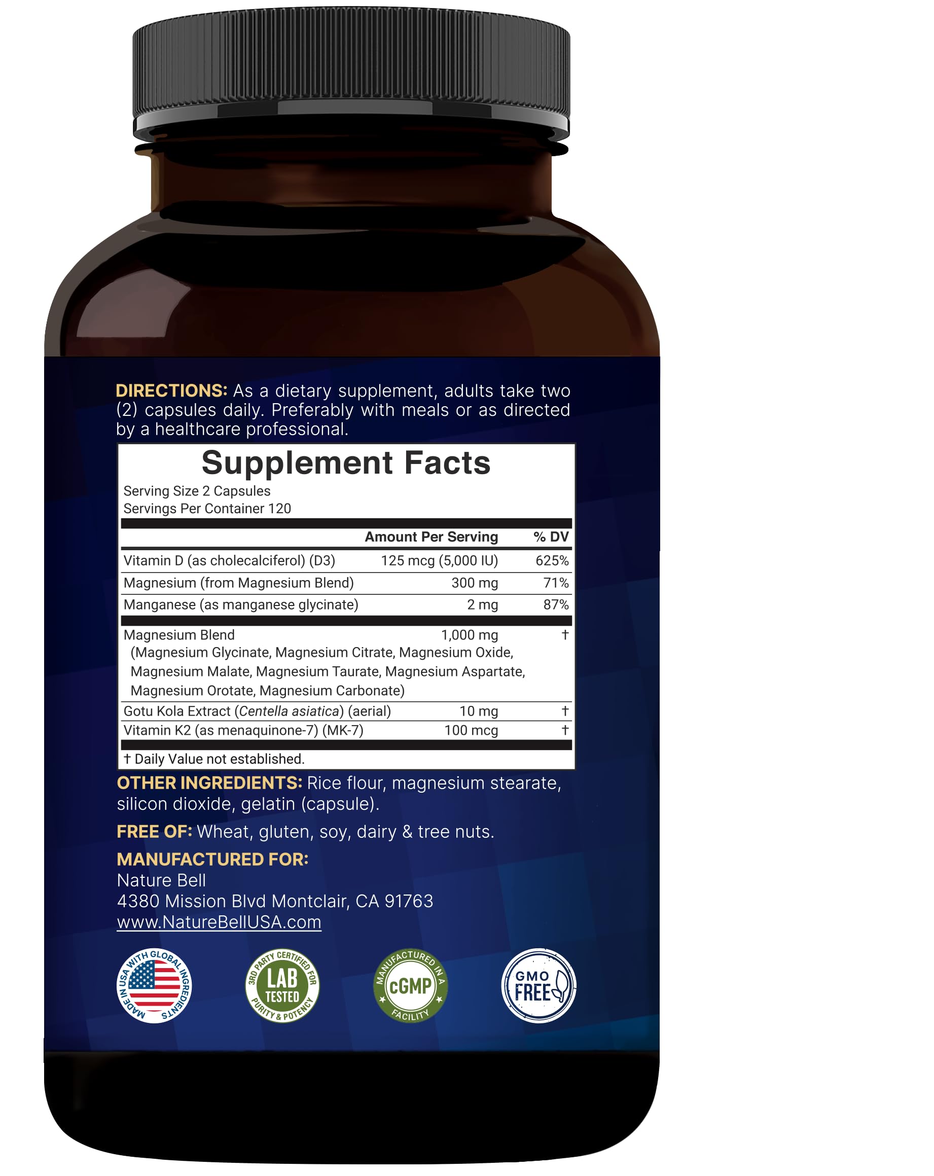 NatureBell 12-in-1 Magnesium Complex 1000mg, 4-Months Supply – Magnesium Glycinate, Citrate, Taurate, Malate, & More – High Absorption Formula for Men & Women – Chelated & Purified – 240 Capsules NatureBell uk supplements
