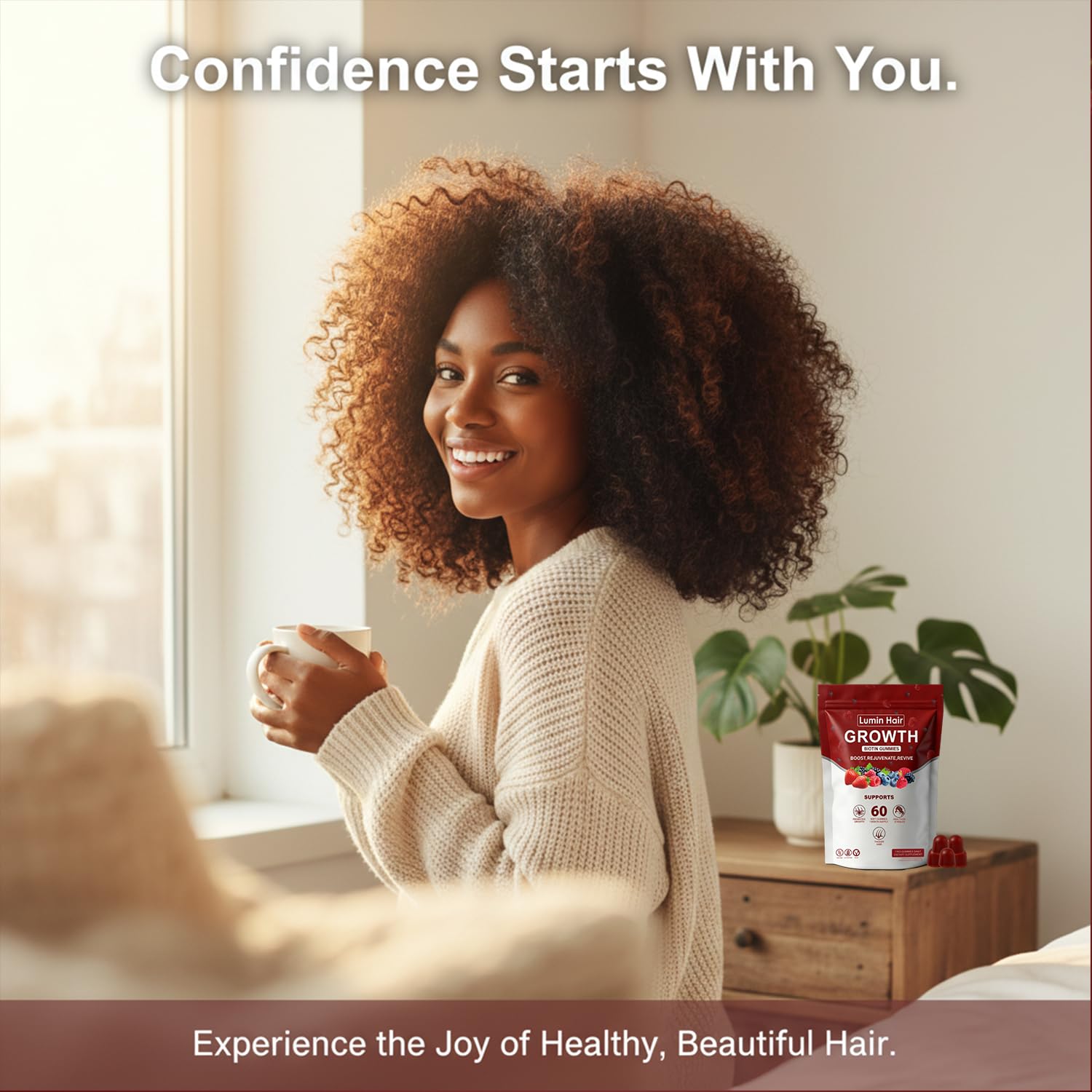 Lumin Hair Growth Gummies for Black Women, 60 Vegan Gummies, Daily Hair Nourishment with Biotin, Collagen & Botanical Extracts, Supports Healthy Hair Growth & Strength Lumin Hair uk supplements