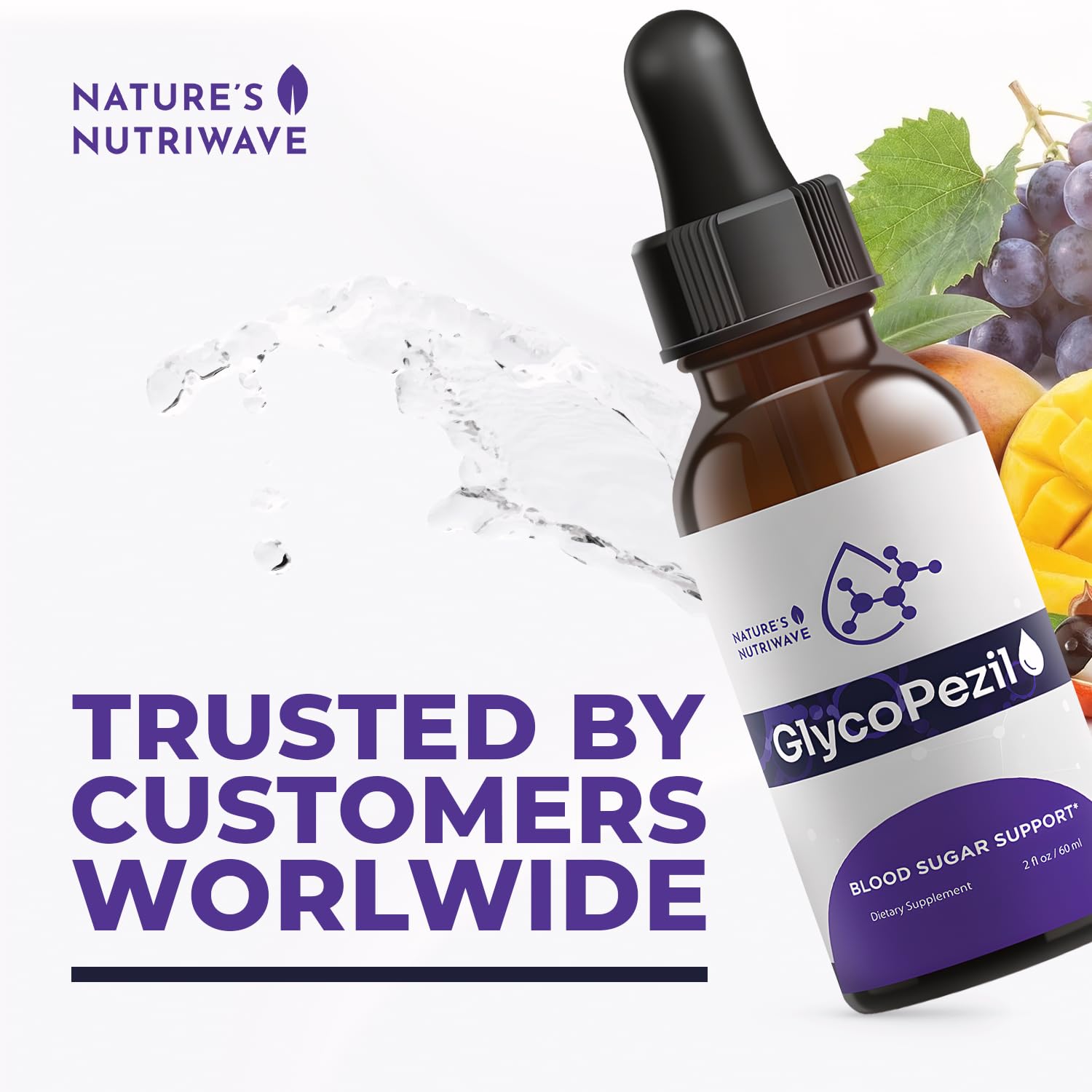 GlycoPezil – Daily Liquid Botanical Supplement with Chromium, Maca Root, Ginseng & Plant Extracts – Clean, Stimulant-Free Formula – GMP-Certifed, Non-GMO, Made in USA - 2 fl oz, 1 Month Supply Nature’s NutriWave uk supplements