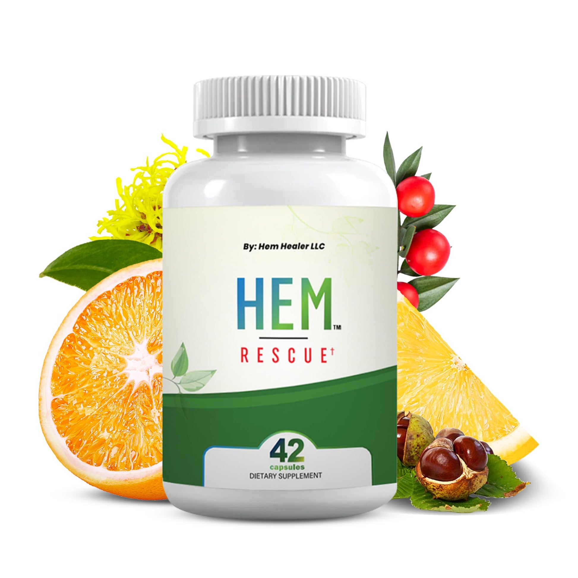 Hem Healer Hem Rescue Hemorrhoid Treatment Supplement - All Natural, Reduces Discomfort & Swelling, Boosts Blood Flow, Oral Botanical Blend, Made in USA - (1 Bottle Pack) Hem Healer uk supplements
