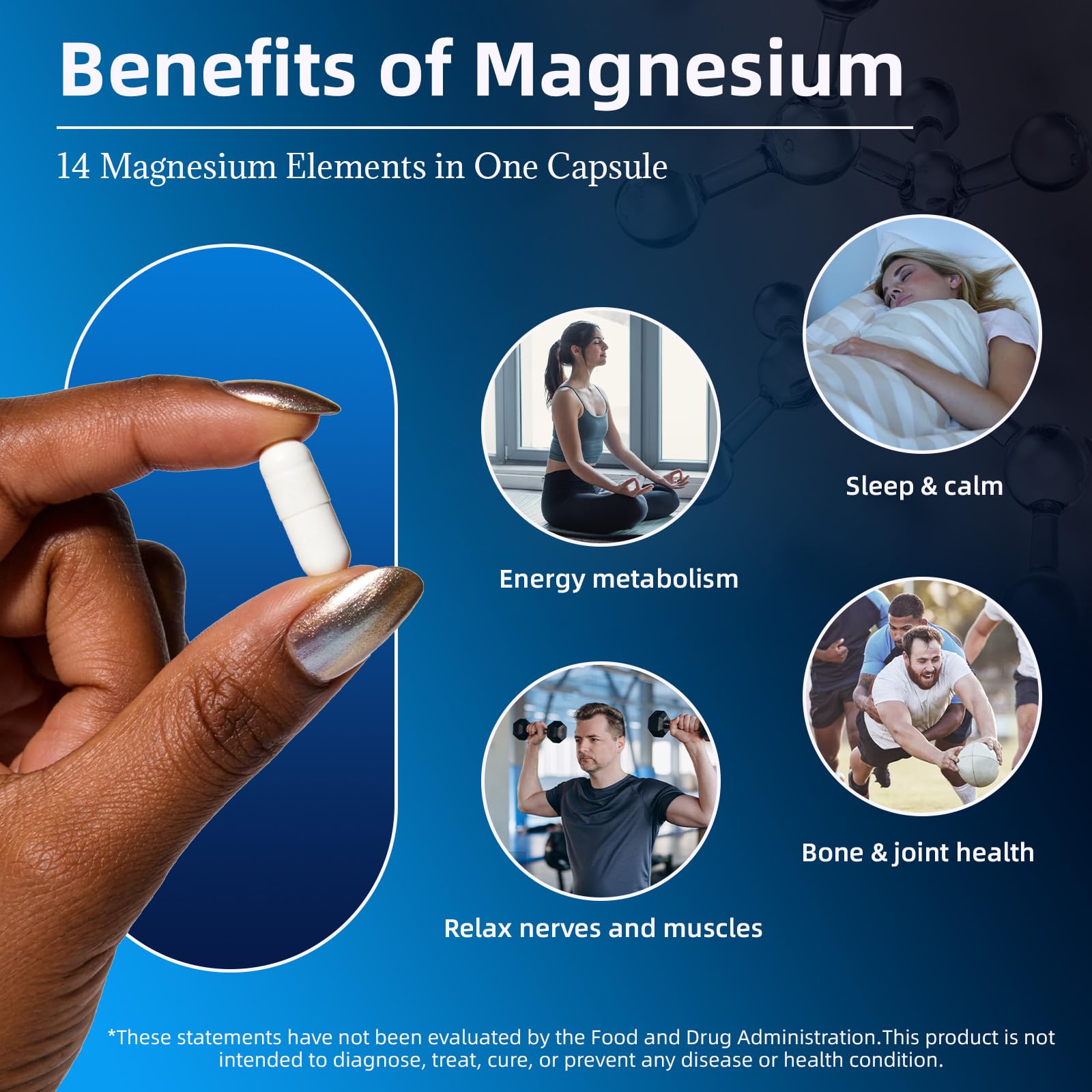 14-in-1 Magnesium Complex Supplement, 1200mg Elemental Magnesium Glycinate, Citrate, Malate, Taurate - Magnesium Complex for Women Nerves, Bone & Heart Health | Non-GMO GrthNutr uk supplements