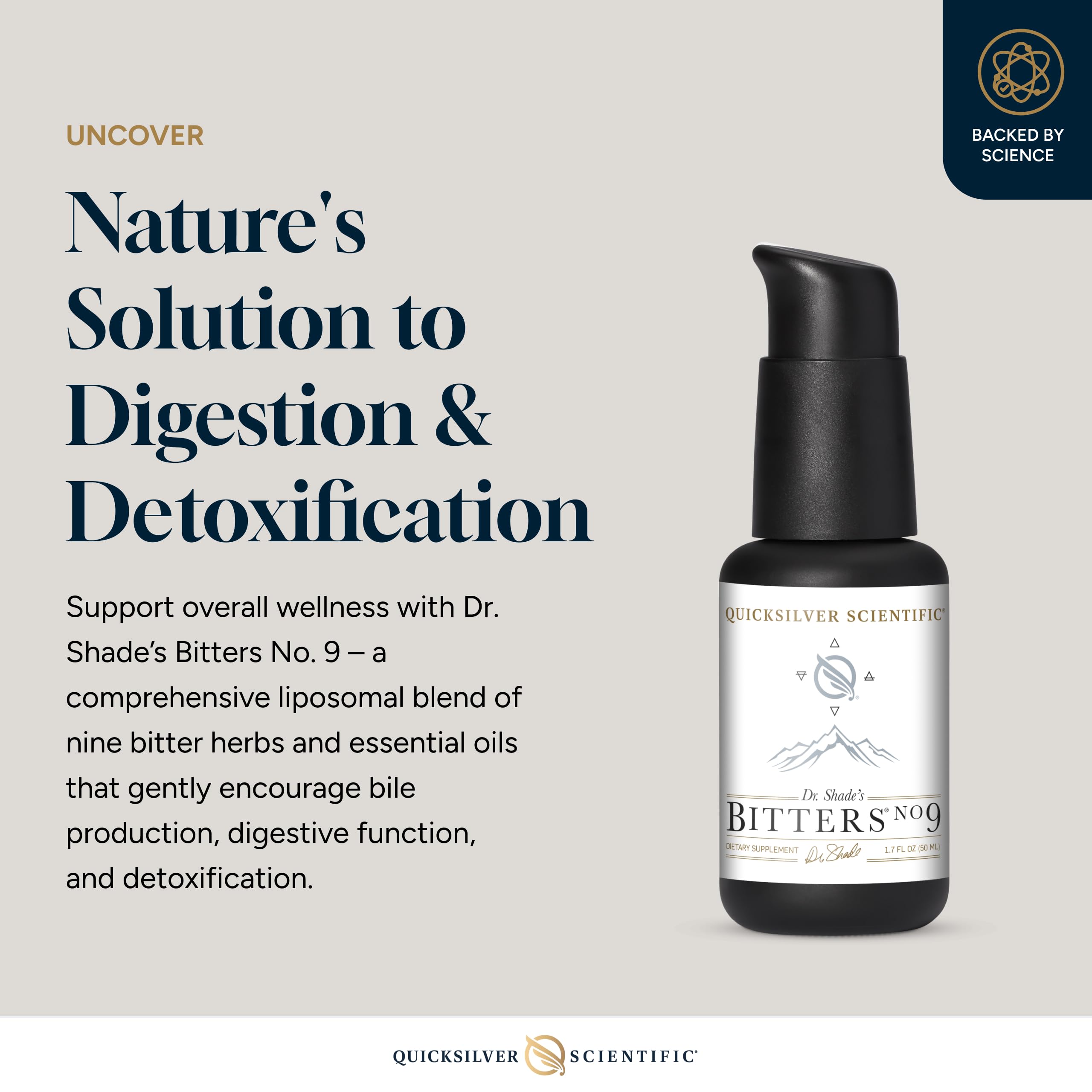 Quicksilver Scientific Dr. Shade's Bitters No. 9 - for Digestion - Fast Acting Liposomal Digestive Bitters with Milk Thistle, Burdock Root & Juniper Essential Oil - Digestive Support (50ml) Quicksilver Scientific uk supplements