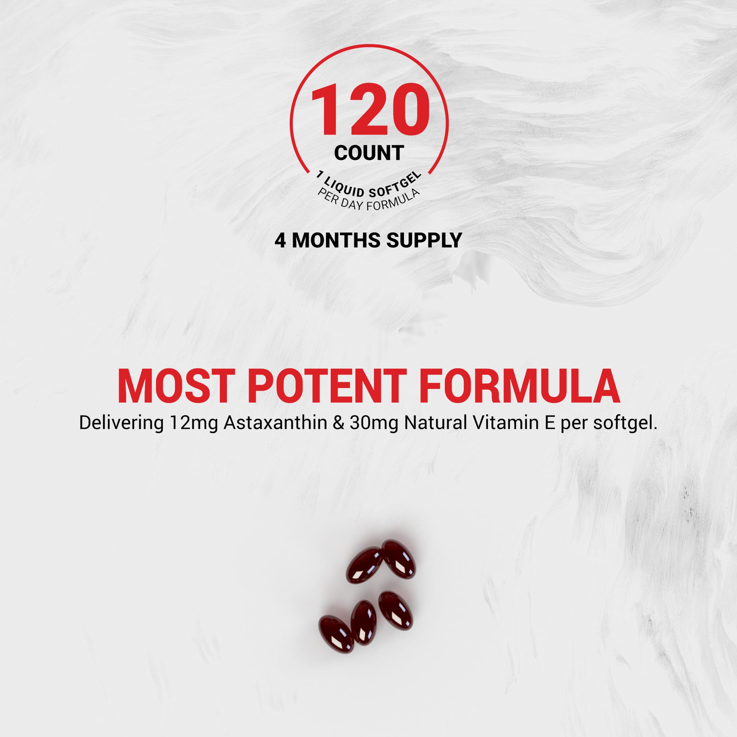 Naturalis New Zealand Astaxanthin (12mg) | Enhanced with Natural Vitamin E | Non-GMO, Soy & Gluten Free | 120 Softgels (4 Month Supply) Naturalis uk supplements