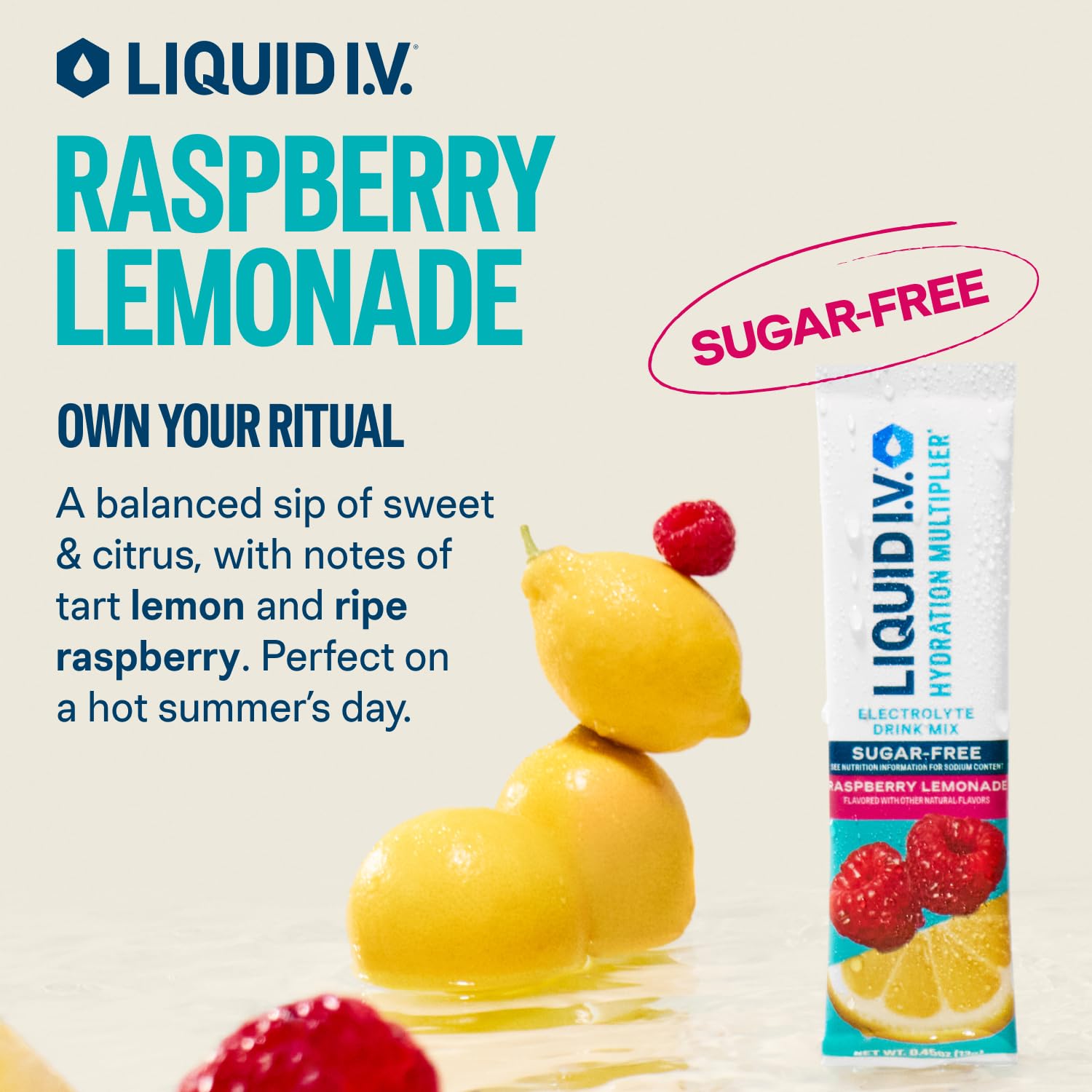 Liquid I.V.® Hydration Multiplier® Sugar-Free - Raspberry Lemonade | Electrolyte Powder Drink Mix | 3 Pack (42 Servings) Liquid I.V. uk supplements
