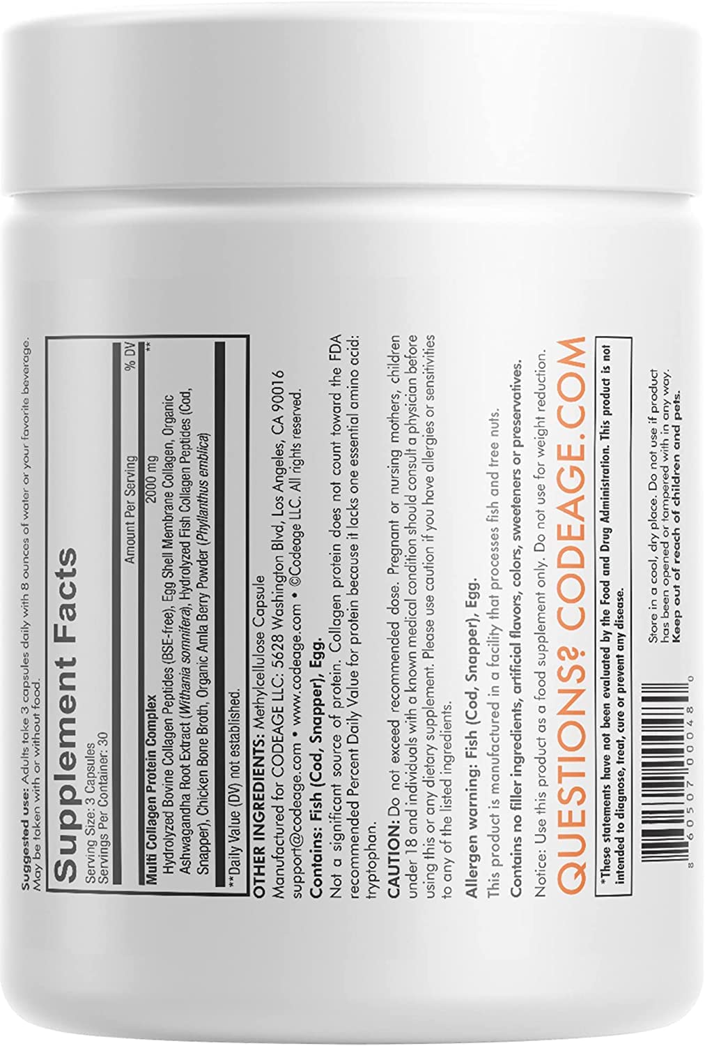 Codeage Multi Collagen Protein Capsules, Type I, II, III, V, X, Grass Fed & Hydrolyzed Collagen Pills Supplement Codeage uk supplements