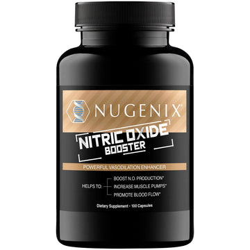 Nugenix Nitric Oxide Booster Supplement - Nitric Oxide Flow, L-Arginine, L-Citrulline, Pine Bark Extract - Vasodilator - 100 Capsules Nugenix uk supplements