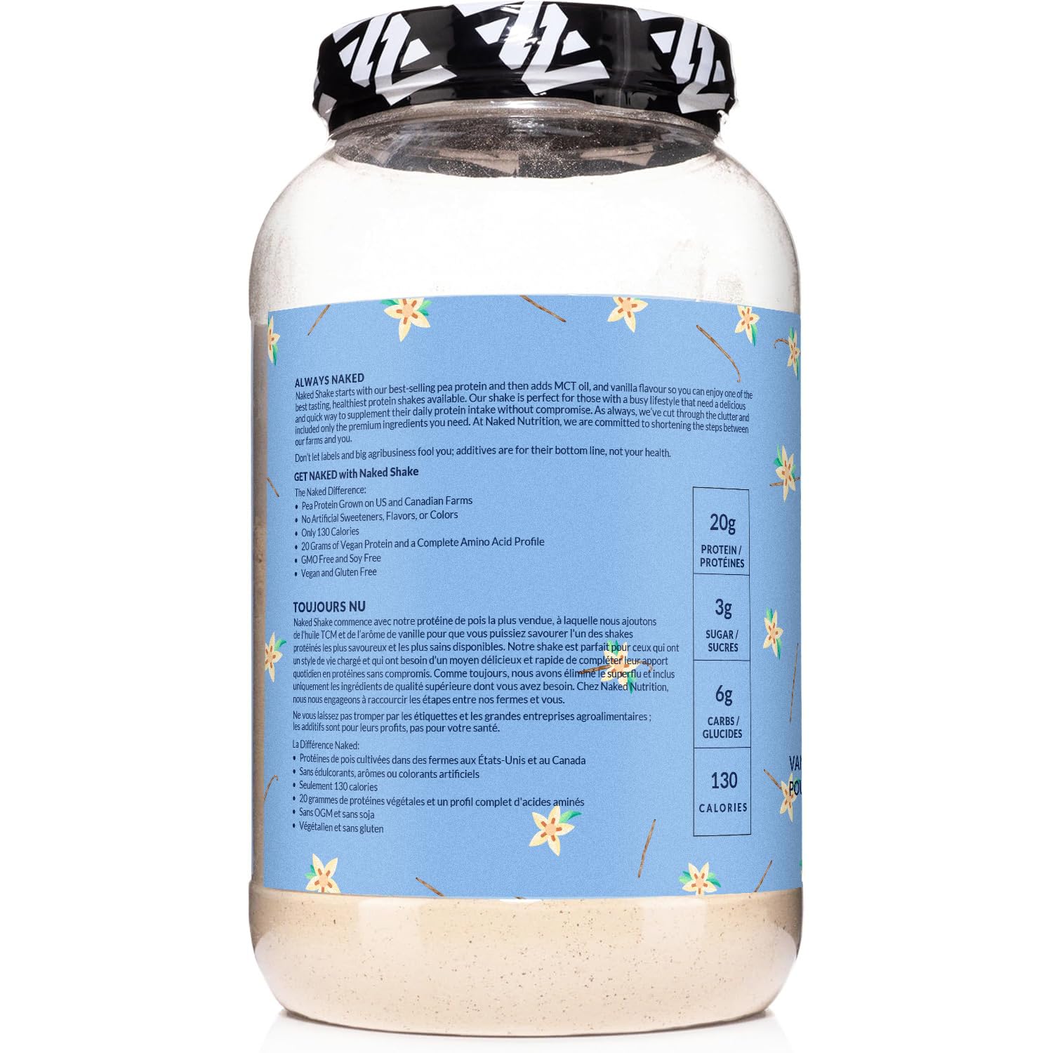 NAKED Shake - Vanilla Protein Powder - Plant Based Protein Shake with Mct Oil, NSF Certified, Gluten-Free, Soy-Free, No Gmos Or Artificial Sweeteners - 30 Servings NAKED uk supplements