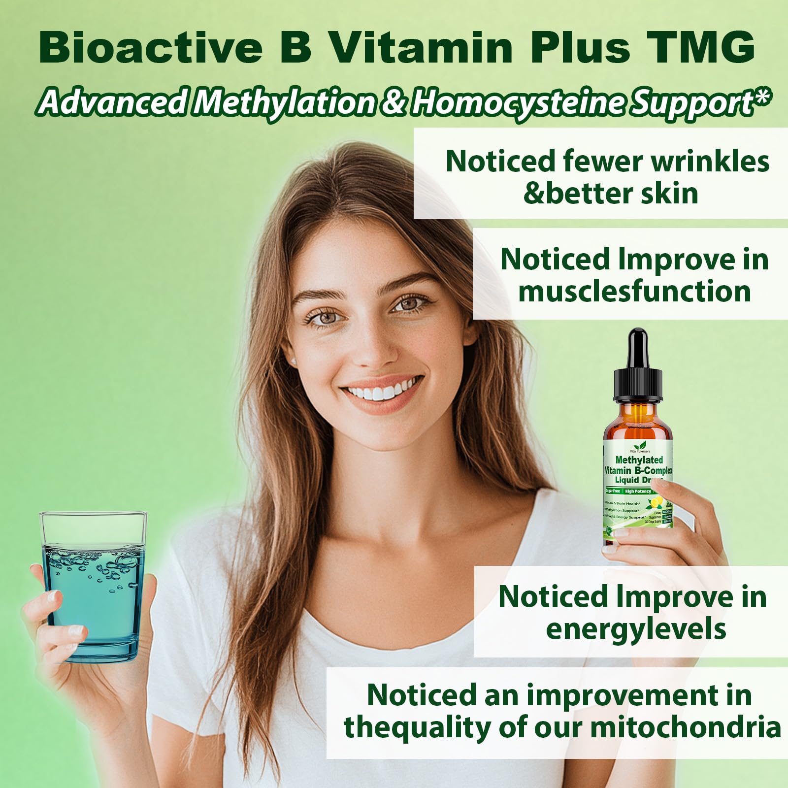 Methylated B Complex Liquid Drop Complete 9-in-1 Methyl B Vitamins w. B12 Methylfolate Inositol Choline TMG Vitamin C E, Super B-Complex Methylated for MTHFR Support, Energy Mood Nerve & Brain Health1 Vita PLynxera uk supplements