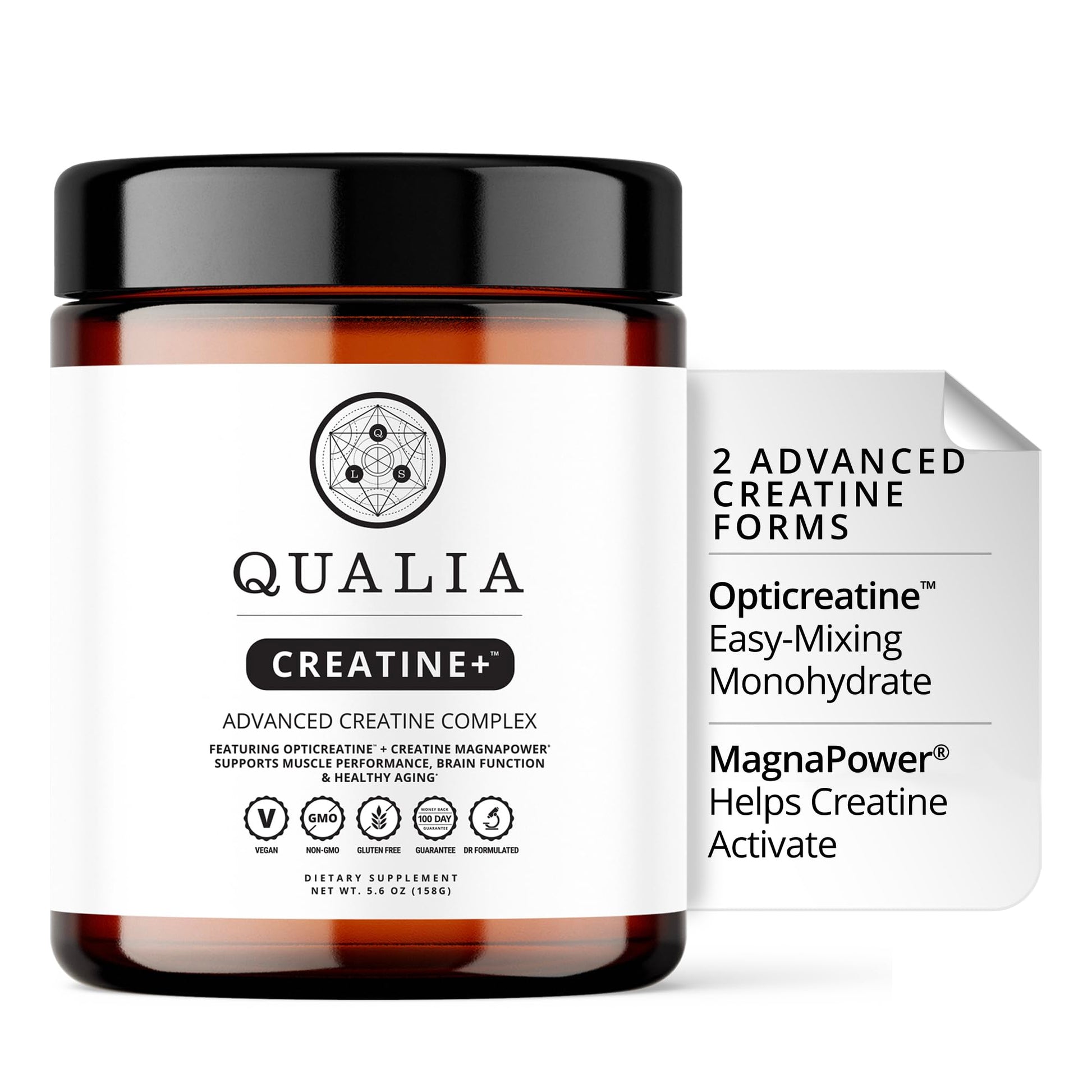 Qualia Creatine | Advanced Creatine Complex | 2 Sources + Magnesium | Optimized Absorption | Muscle Performance, Brain Function, & Healthy Aging (30 Servings) QUALIA LIFE SCIENCES uk supplements