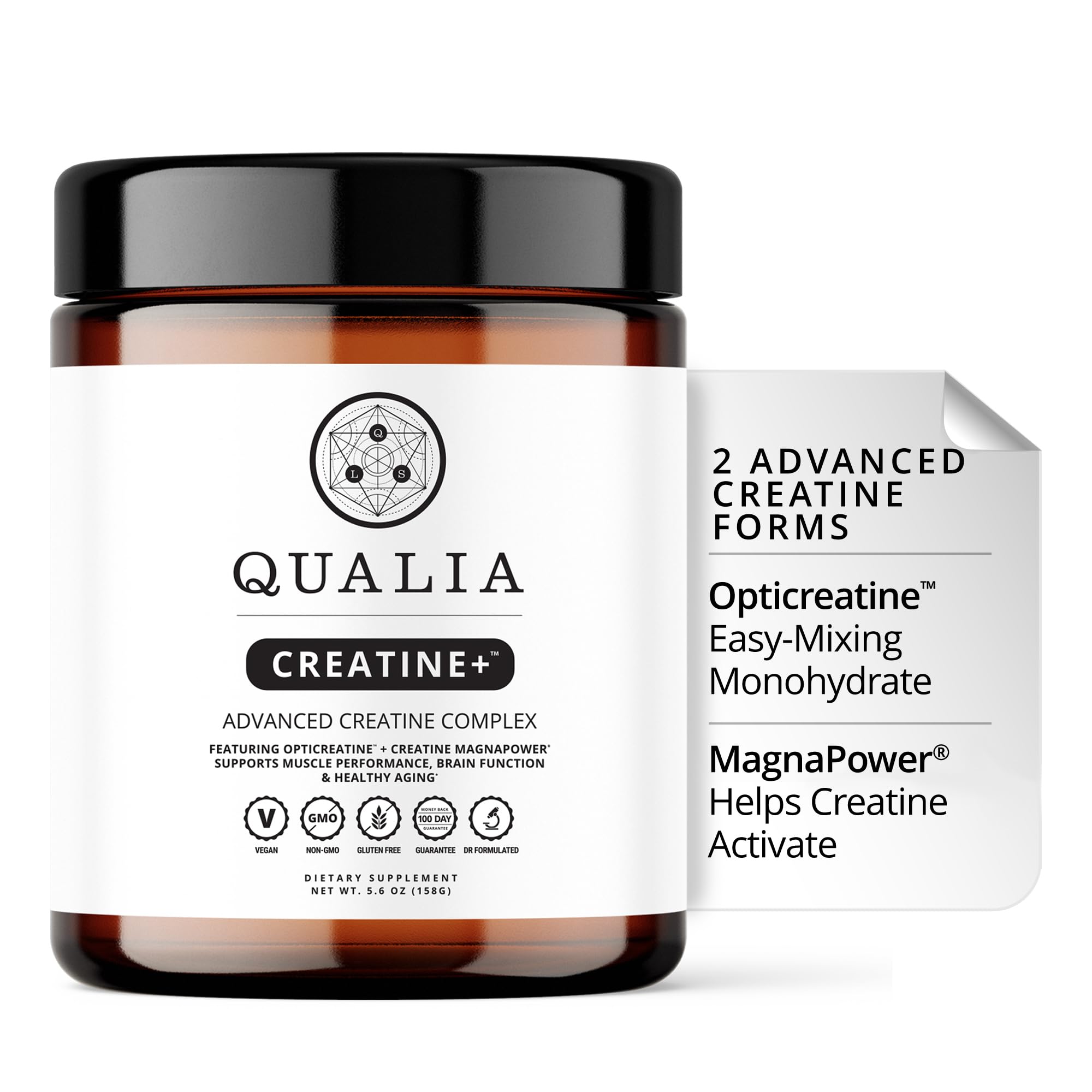 Qualia Creatine | Advanced Creatine Complex | 2 Sources + Magnesium | Optimized Absorption | Muscle Performance, Brain Function, & Healthy Aging (30 Servings) QUALIA LIFE SCIENCES uk supplements