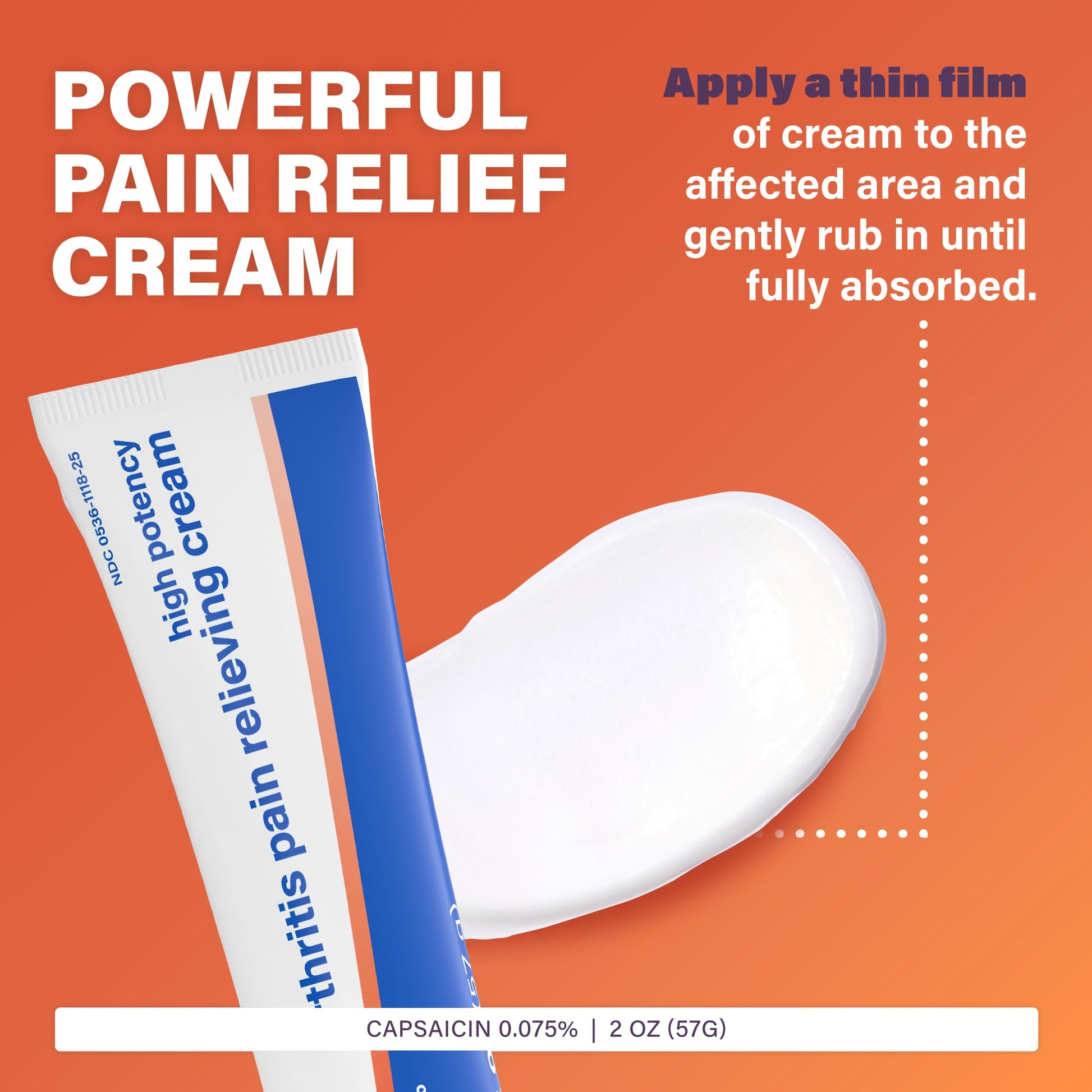Rugby High Potency Capsaicin 0.075% Cream - Pain Relief Cream for Arthritis - 2 Oz (57g), (1 Pack) RUGBY LABORATORIES uk supplements