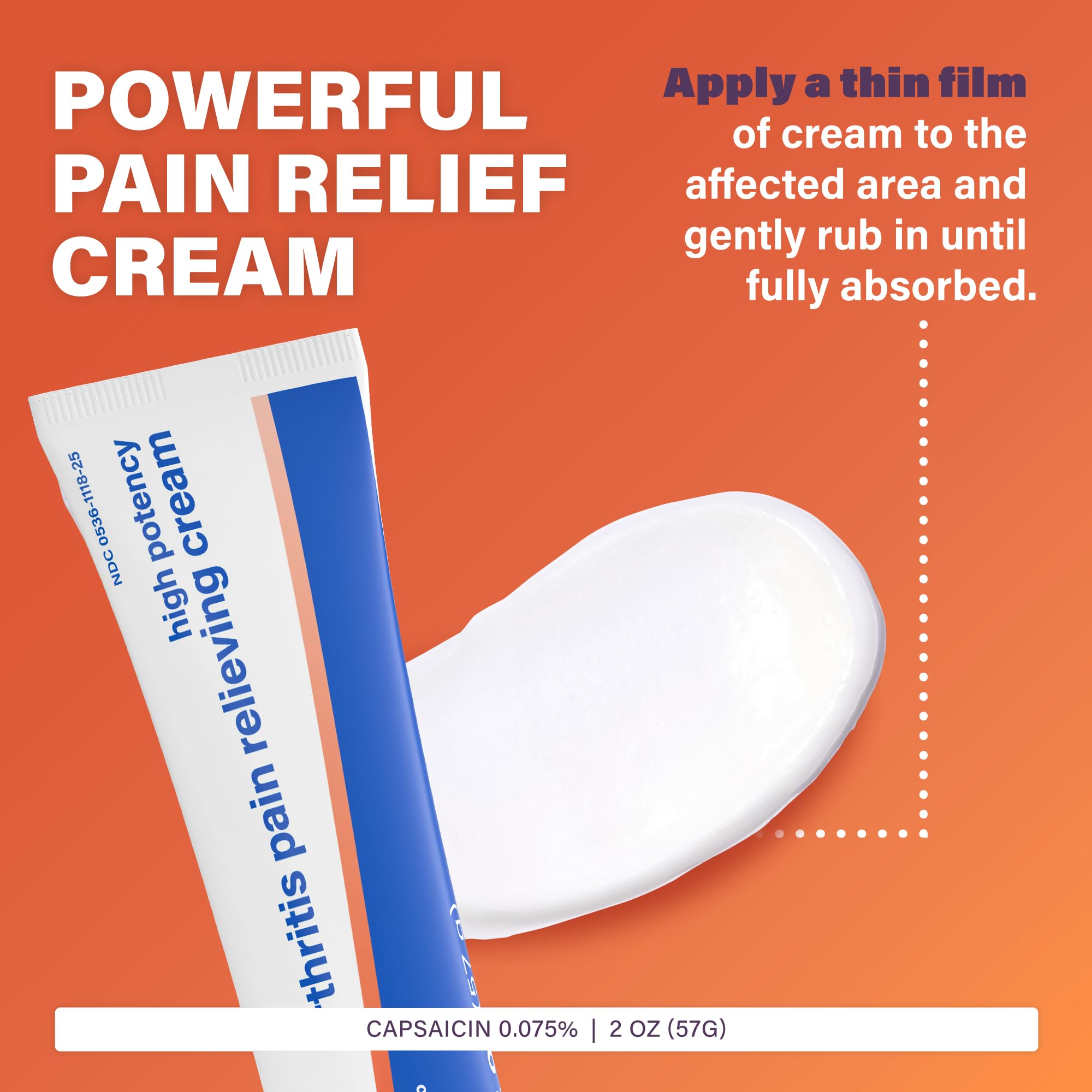 Rugby High Potency Capsaicin 0.075% Cream - Pain Relief Cream for Arthritis - 2 Oz (57g), (1 Pack) RUGBY LABORATORIES uk supplements