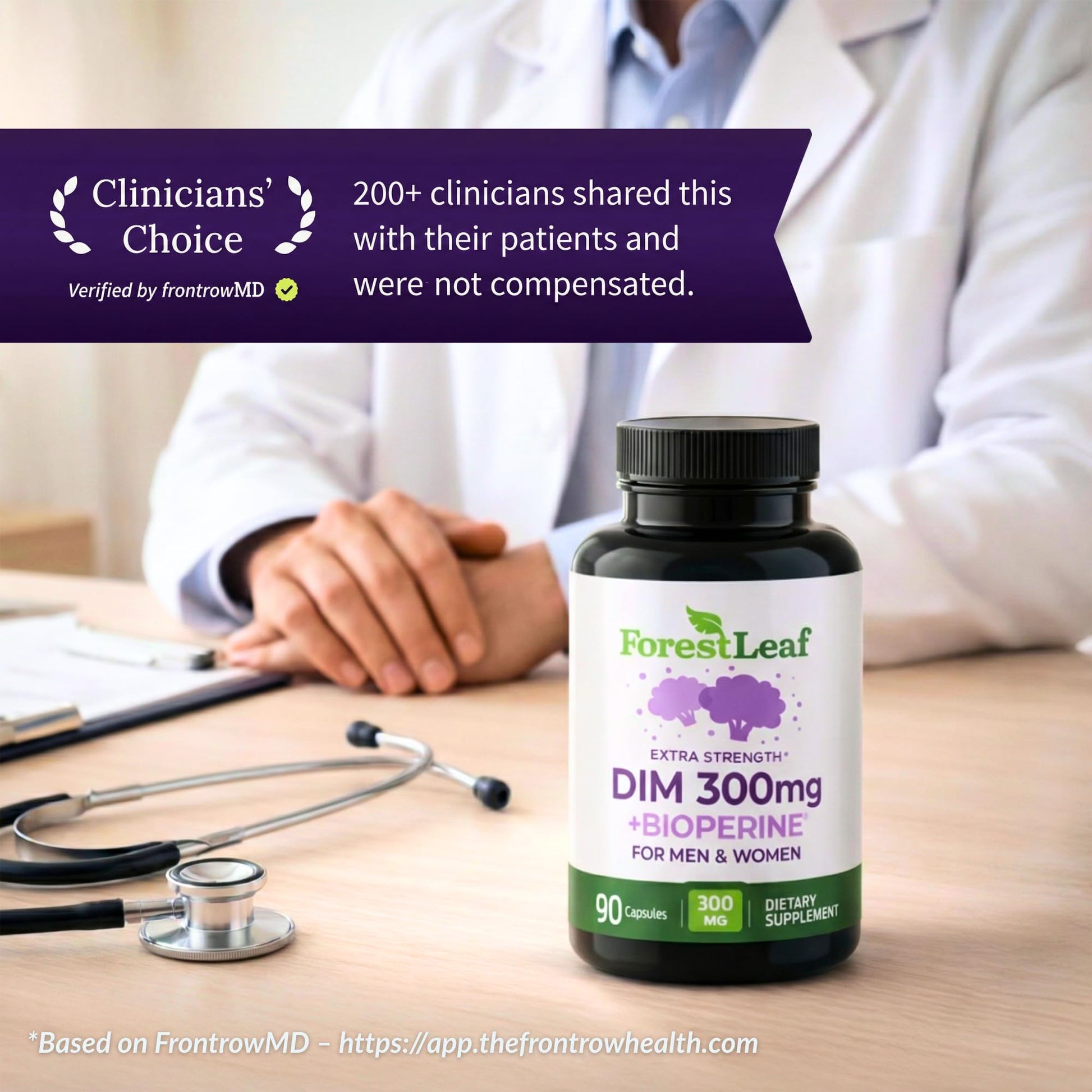 ForestLeaf DIM Supplement - 300mg DIM Estrogen Supplement for Women/Men - Diindolylmethane with BioPerine Black Pepper - Support for Detox, Metabolism, Hormone Balance & Menopause - 90 Caps ForestLeaf uk supplements