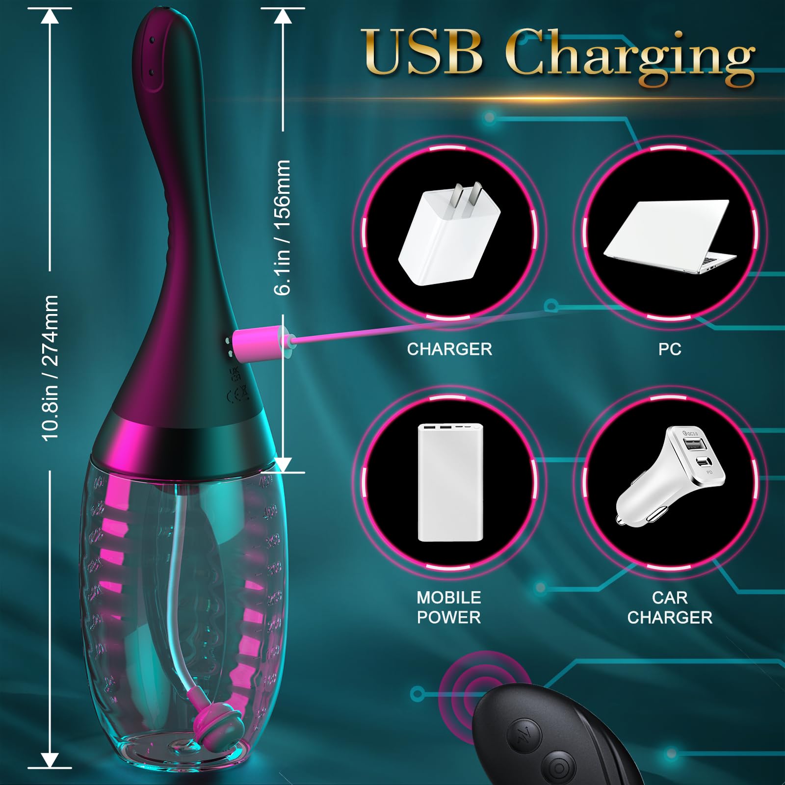 15oz Electric Enema Bulb -Remote Anal Douche, 3 Enema Speeds,Bendable Enema Douche SEXY SLAVE uk supplements