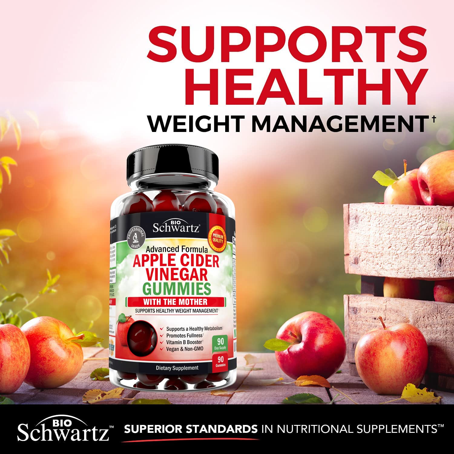Apple Cider Vinegar Gummies for Weight Loss - ACV Gummies with The Mother BioSchwartz uk supplements